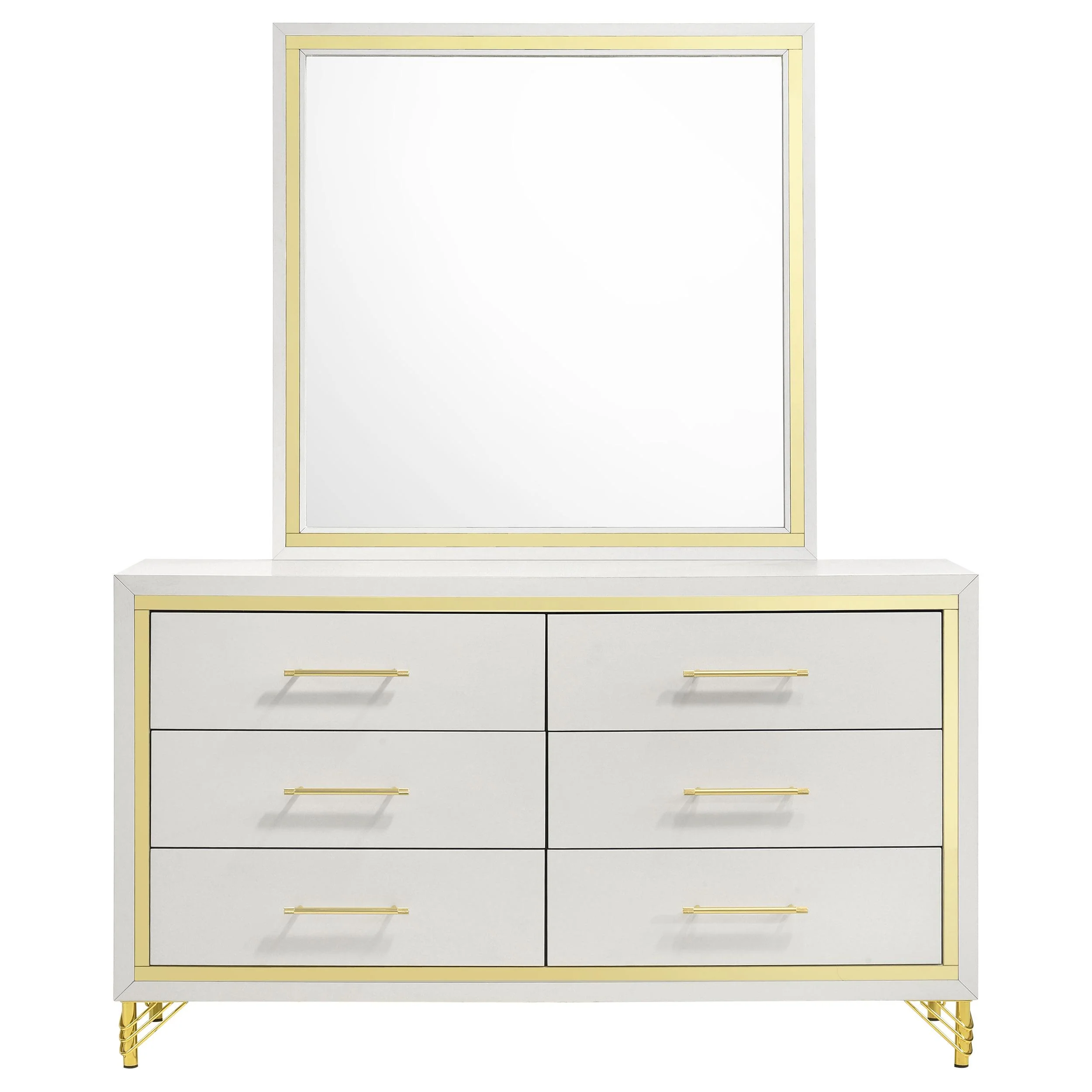 Coaster Furniture Lucia 224733M 6-Drawer Dresser with Mirror - White - Image 2
