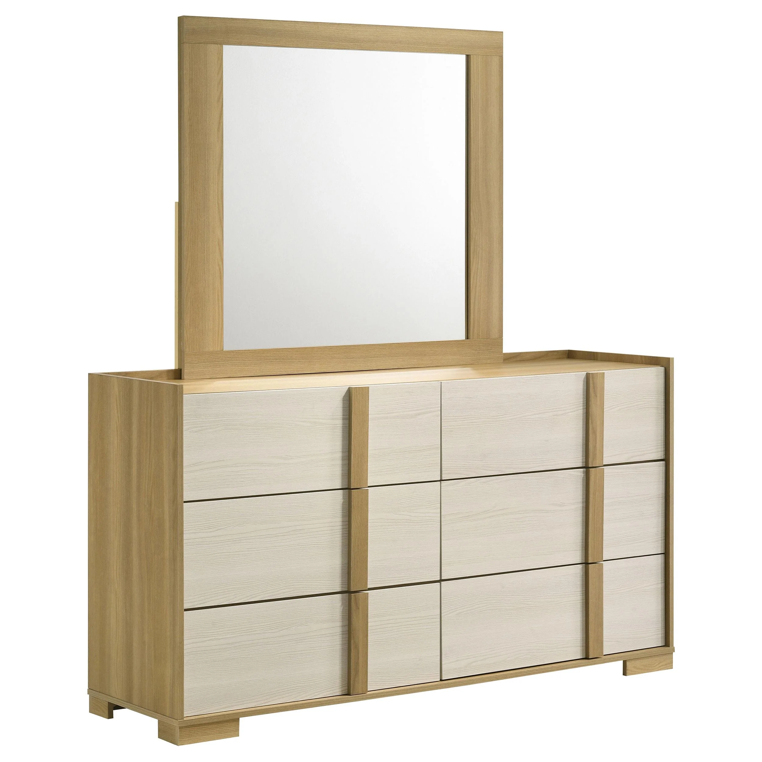 Coaster Furniture Hyland 215653M 6-Drawer Dresser with Mirror - Natural - Image 1