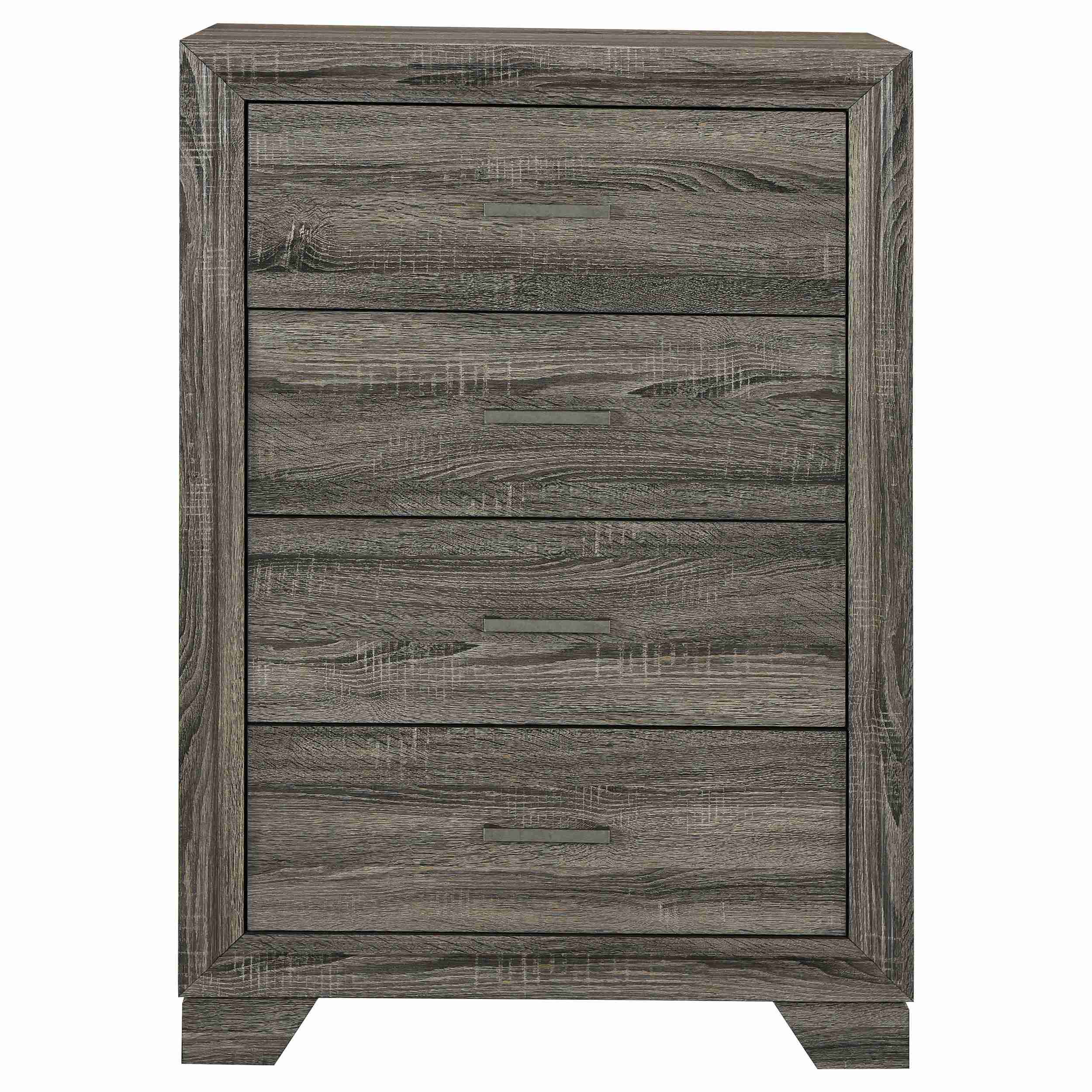 Coaster Furniture Wright 223345 4-Drawer Chest of Drawers - Brown Oak - Image 2
