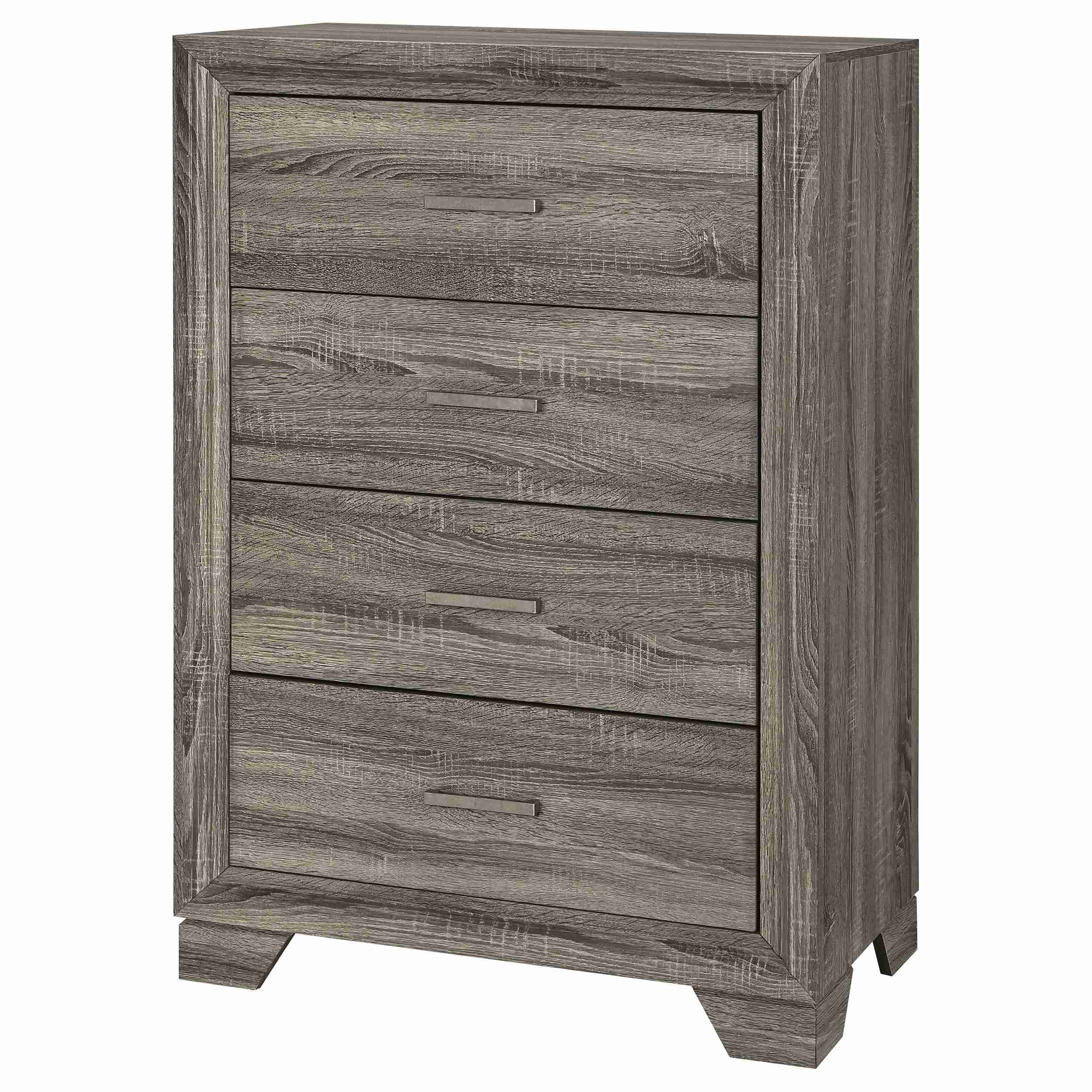 Coaster Furniture Wright 223345 4-Drawer Chest of Drawers - Brown Oak - Image 3