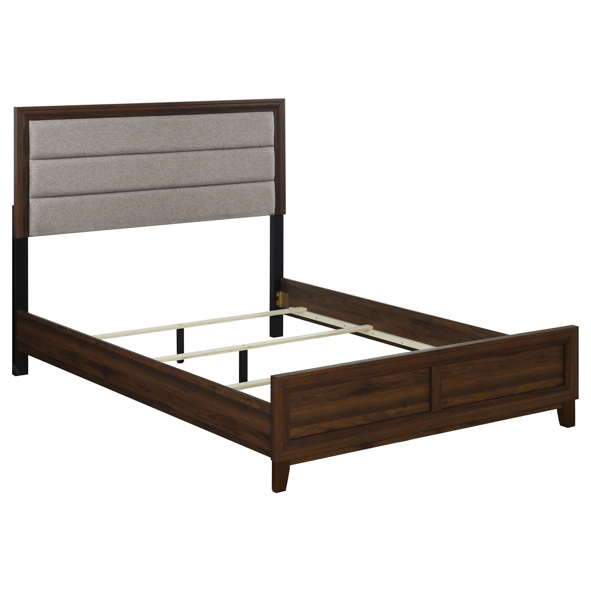 Coaster Furniture Welsley 223441Q 50-inch Upholstered Queen Bed - Walnut - Image 1