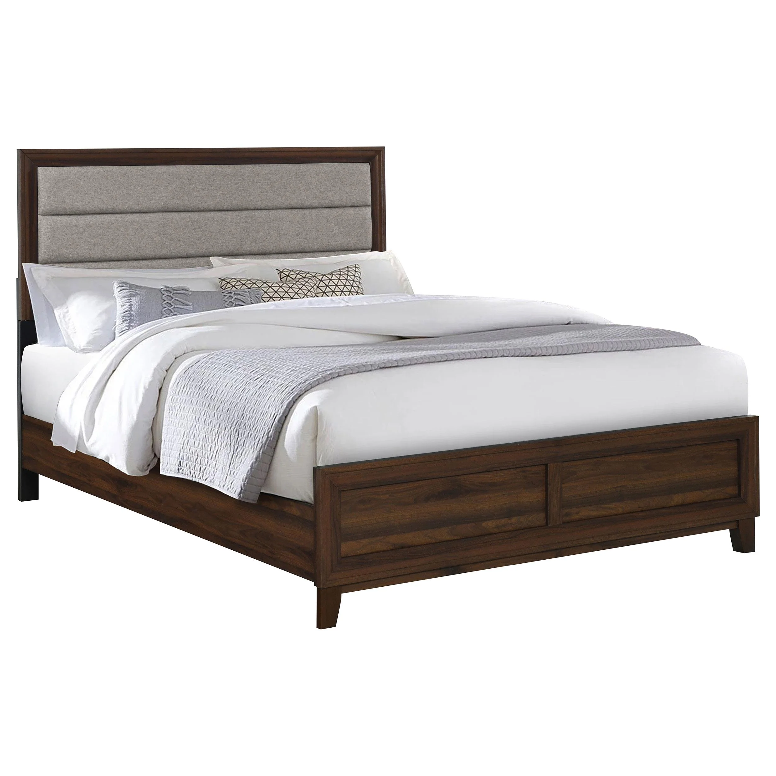 Coaster Furniture Welsley 223441KE 50-inch Upholstered Eastern King Bed - Walnut - Image 2