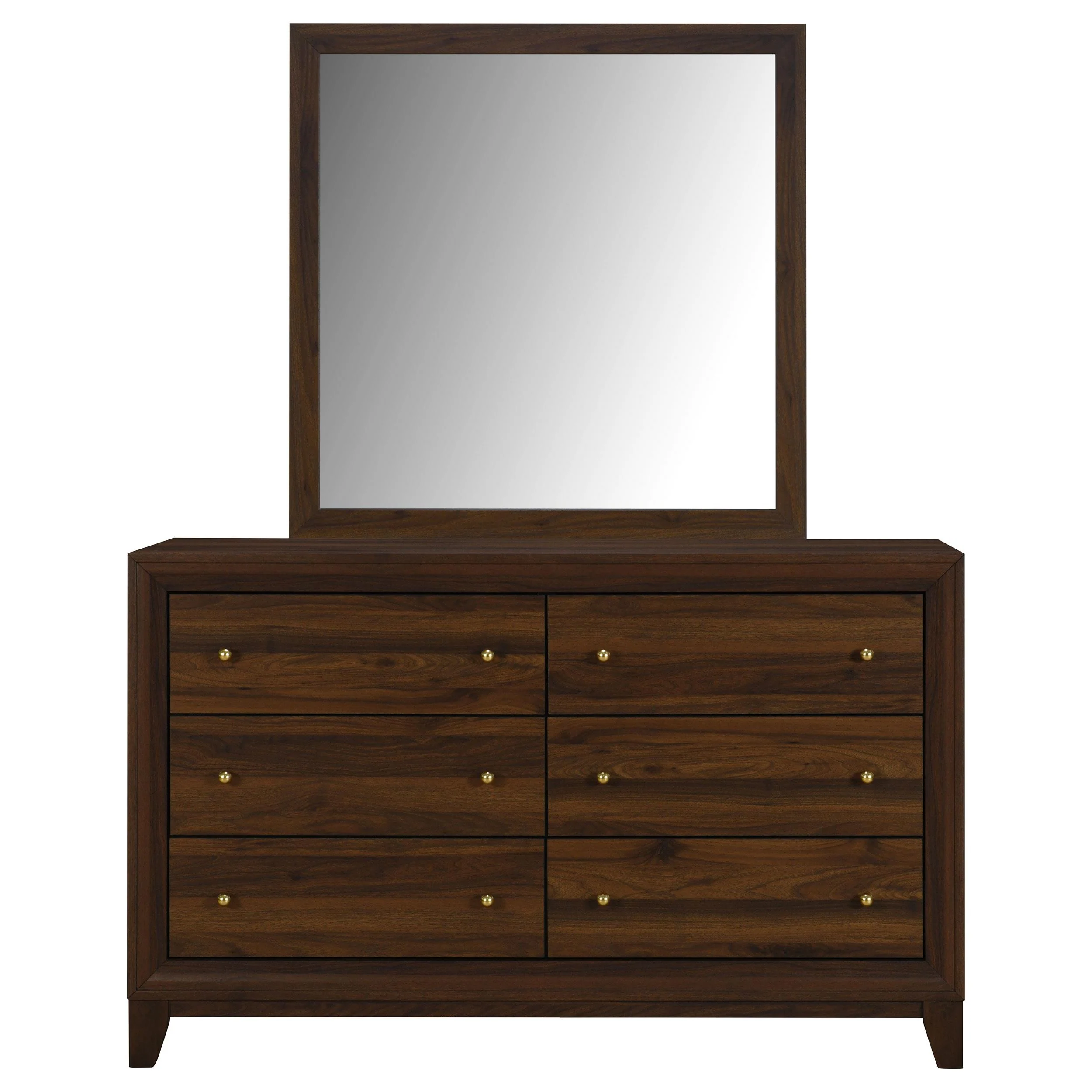 Coaster Furniture Welsley 223443M 6-Drawer Dresser and Mirror - Walnut - Image 1