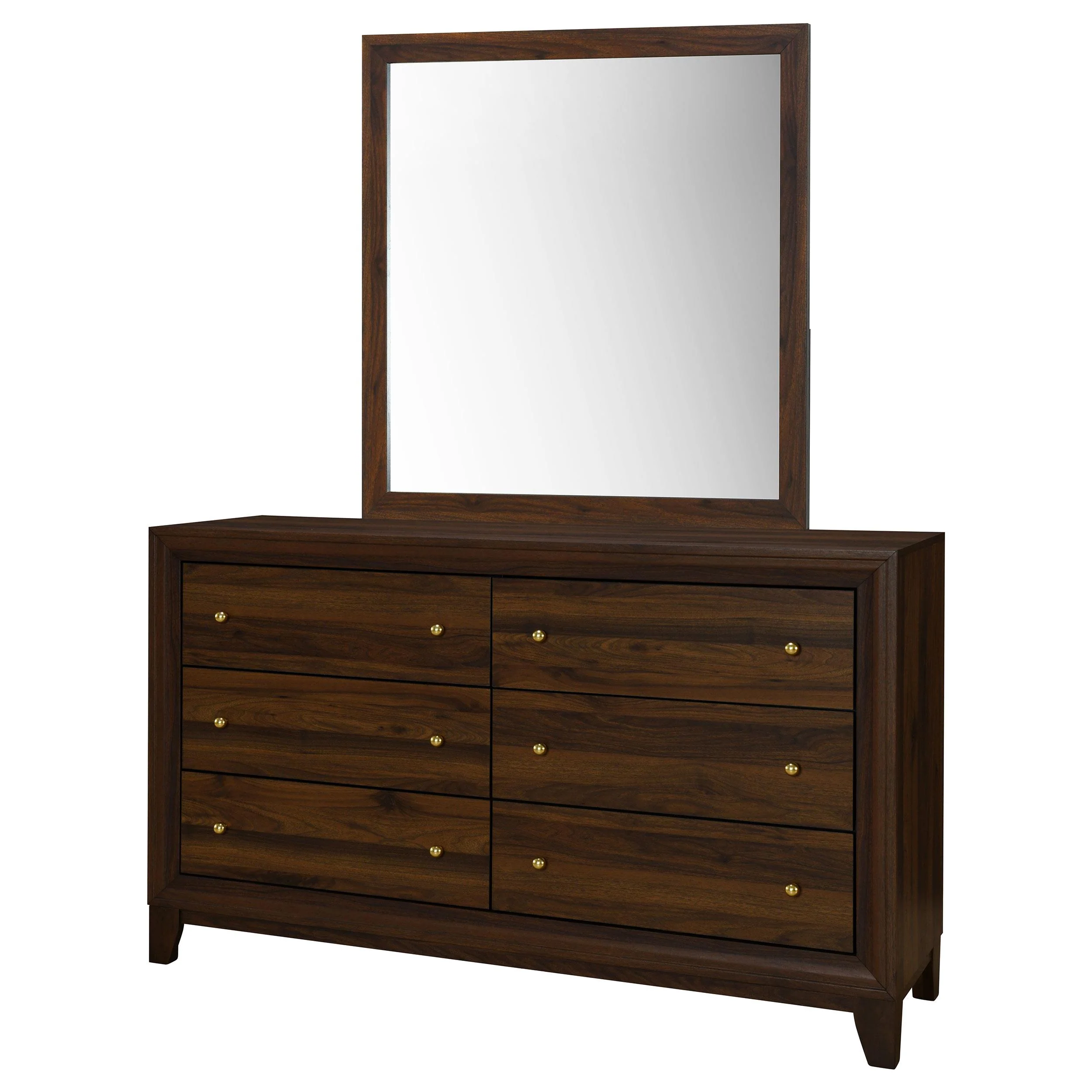 Coaster Furniture Welsley 223443M 6-Drawer Dresser and Mirror - Walnut - Image 2