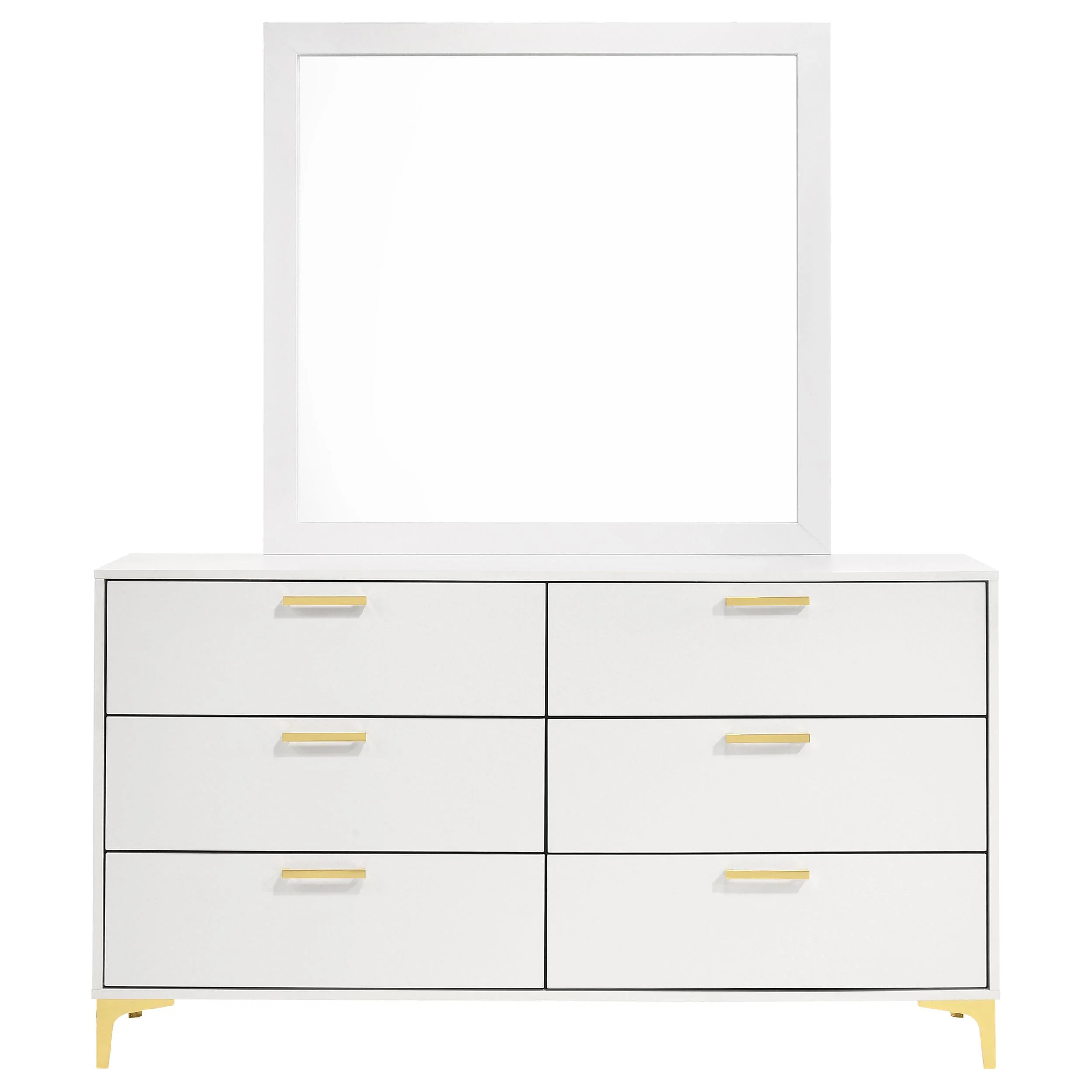Coaster Furniture Kendall 224403M 6-Drawer Dresser with Mirror - White - Image 2