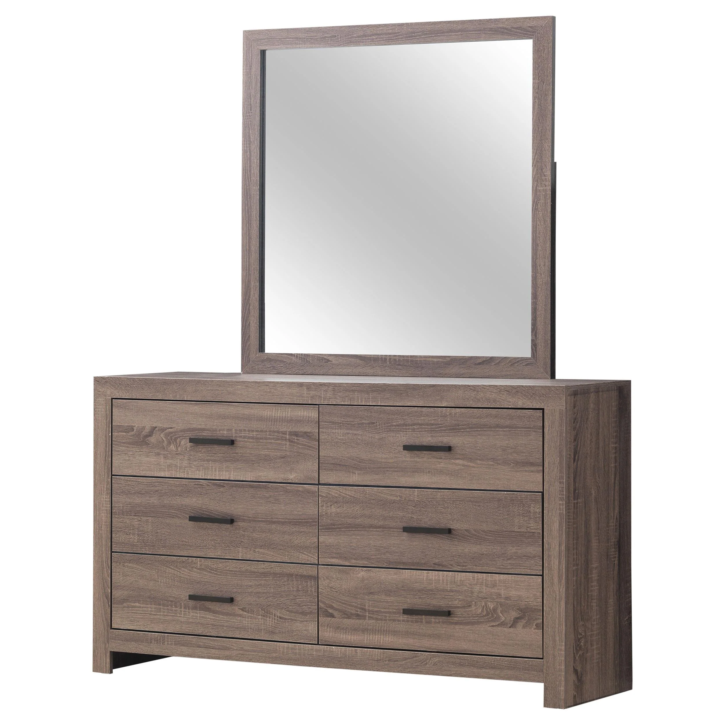 Coaster Furniture Brantford 207043M 6-Drawer Dresser with Mirror - Barrel Oak - Image 3