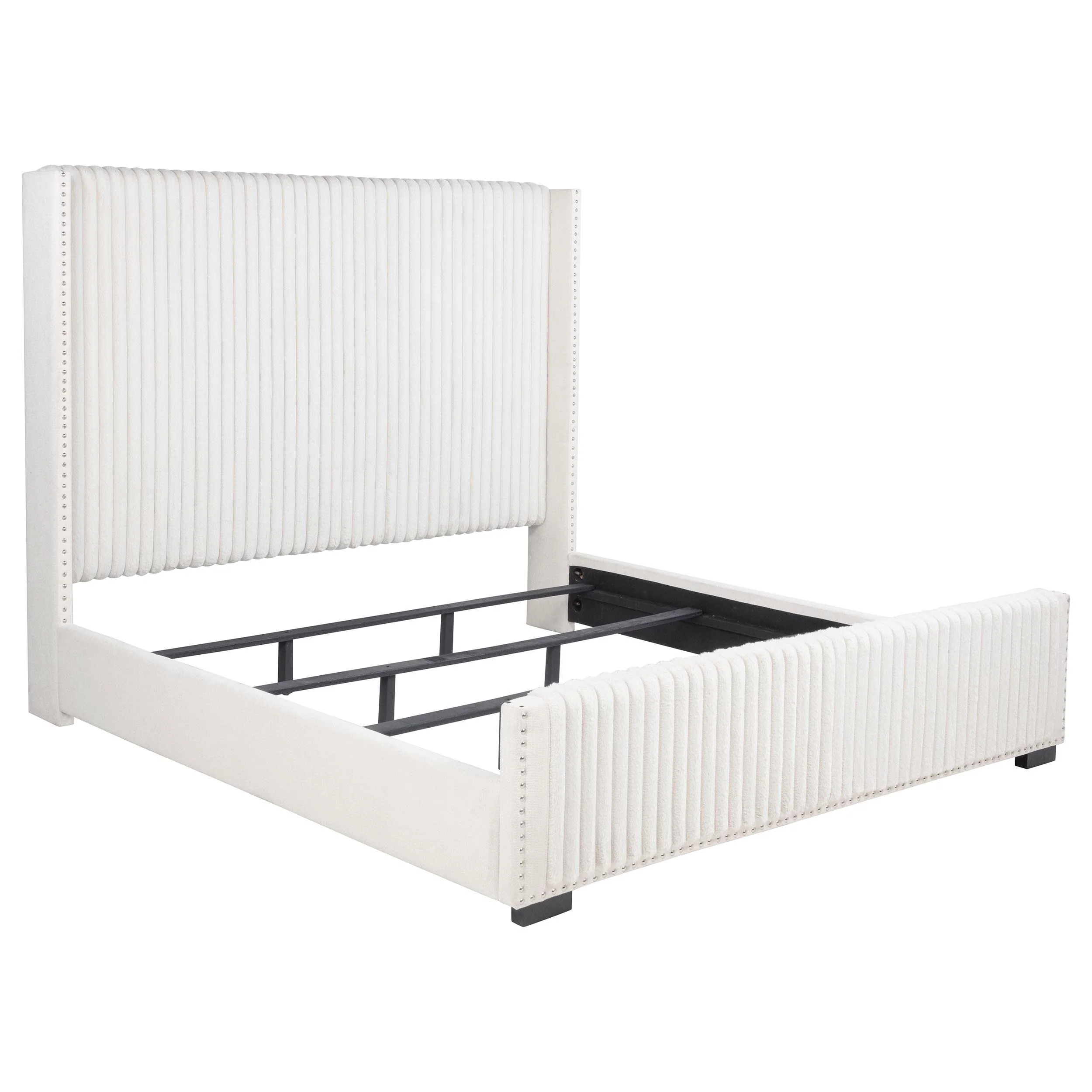 Coaster Furniture Natasha 306051KW 65-inch Upholstered California King Bed - Cream - Image 1
