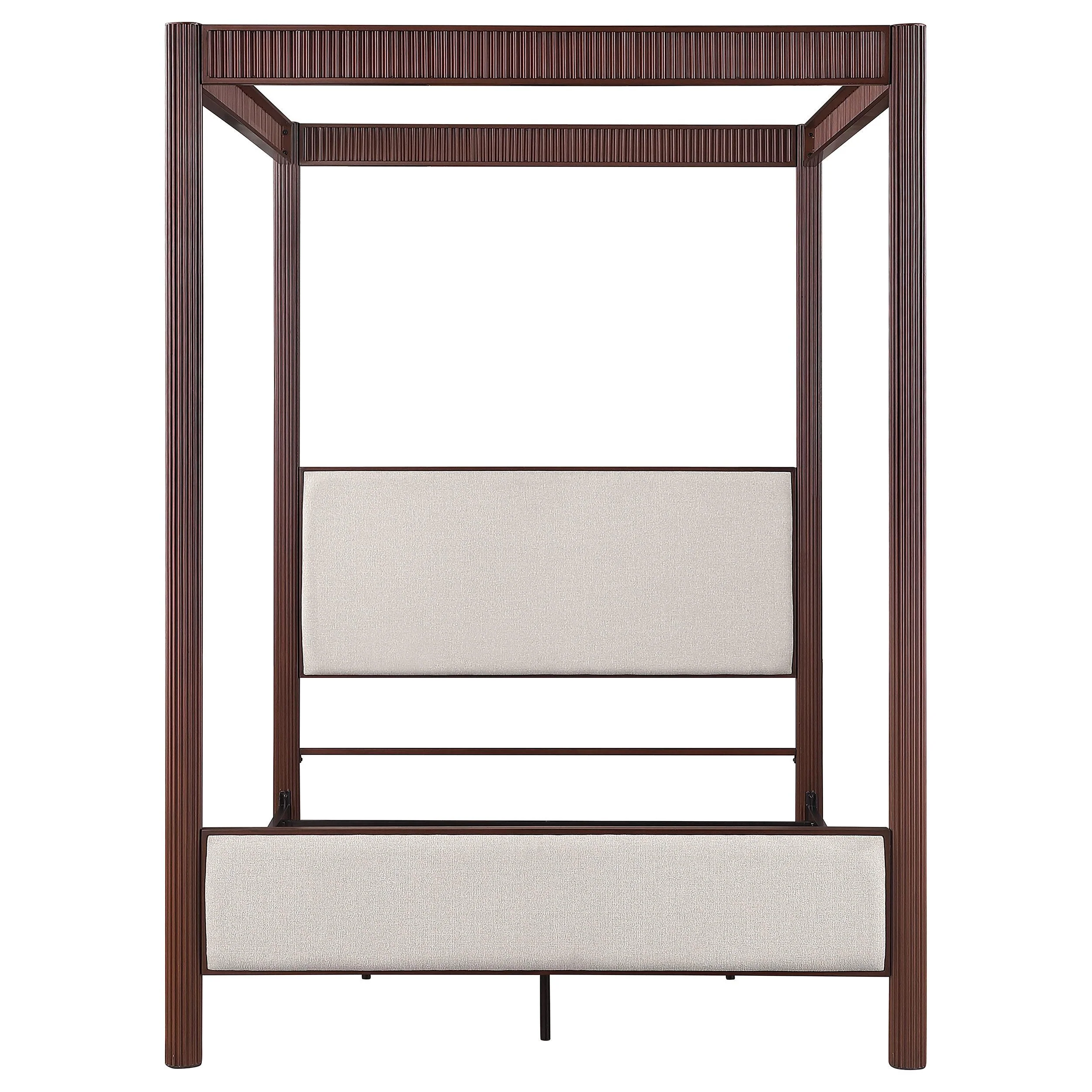 Coaster Furniture Zimmerlee 360331Q 89-inch Metal Queen Canopy Bed - Rust Brown - Image 2