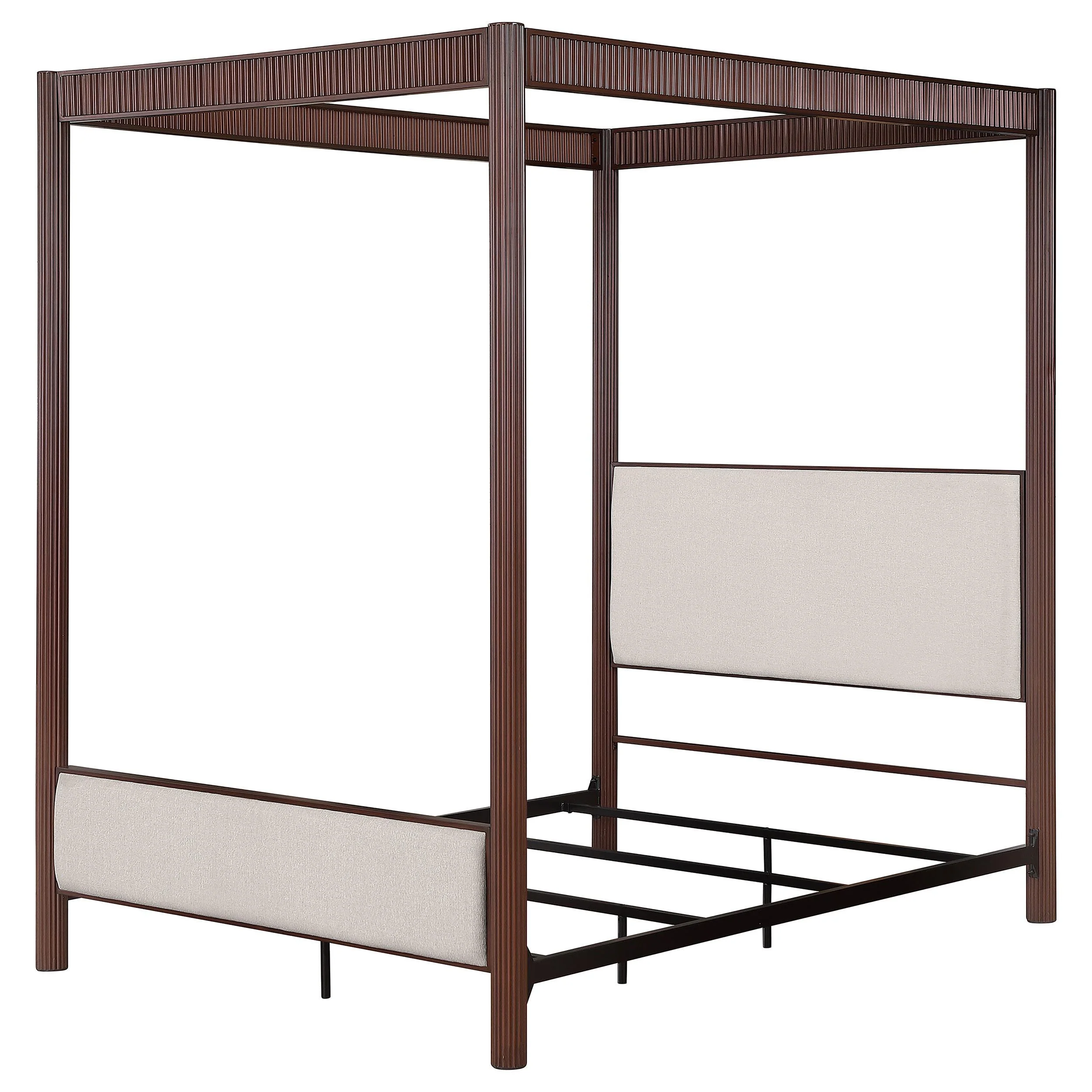 Coaster Furniture Zimmerlee 360331Q 89-inch Metal Queen Canopy Bed - Rust Brown - Image 3