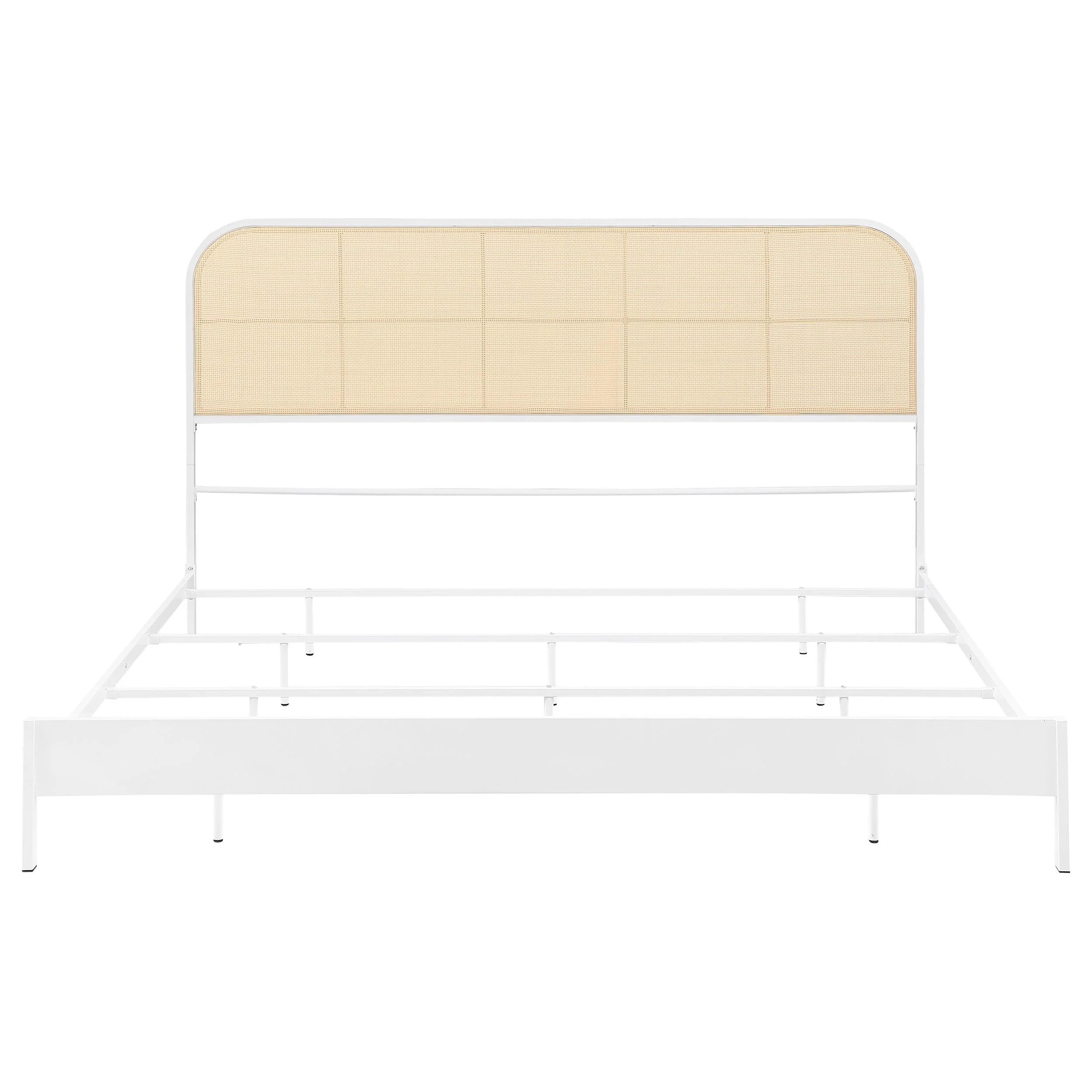 Coaster Furniture Amherst 360301KE Radio Weave Rattan Metal Eastern King Bed - White - Image 2