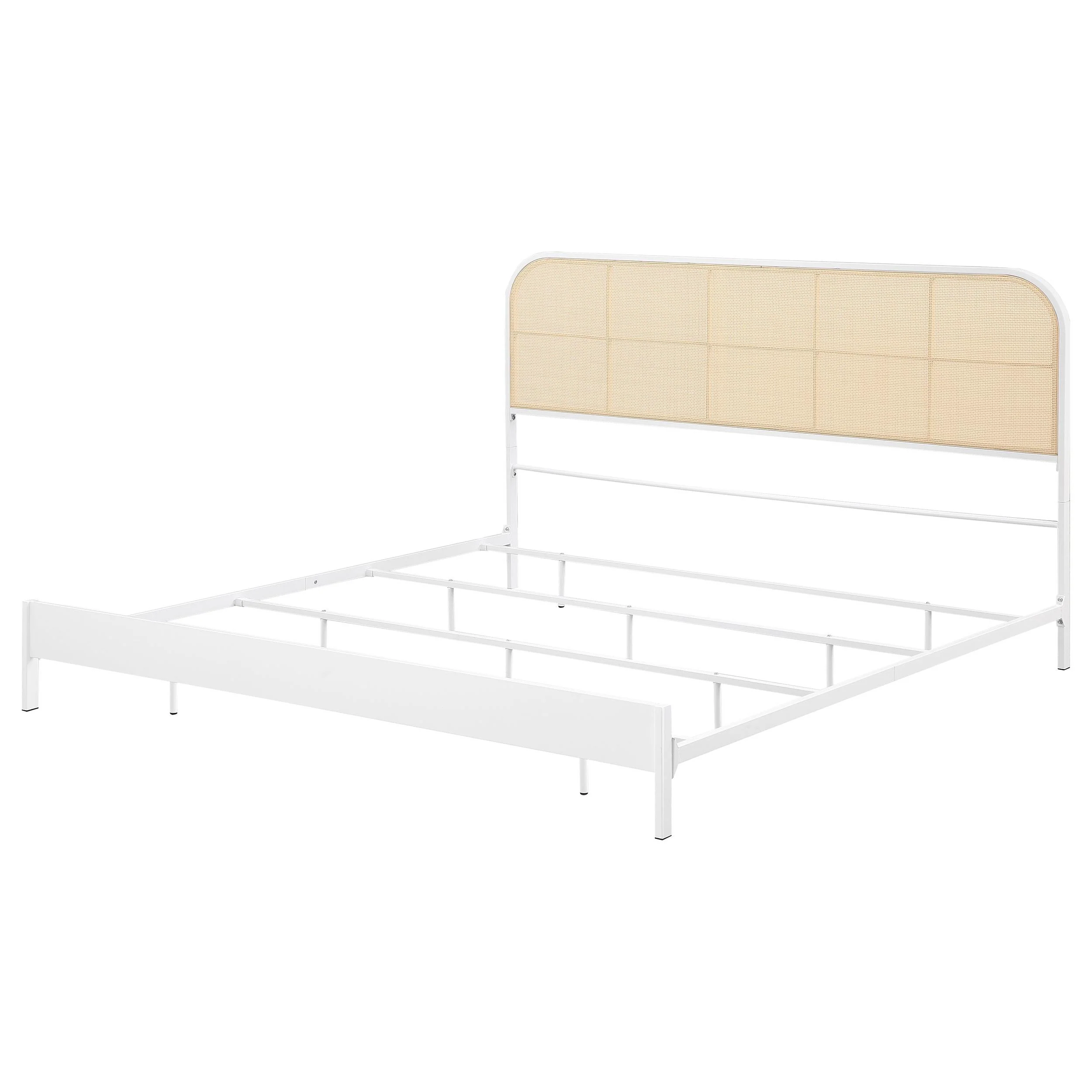 Coaster Furniture Amherst 360301KE Radio Weave Rattan Metal Eastern King Bed - White - Image 3