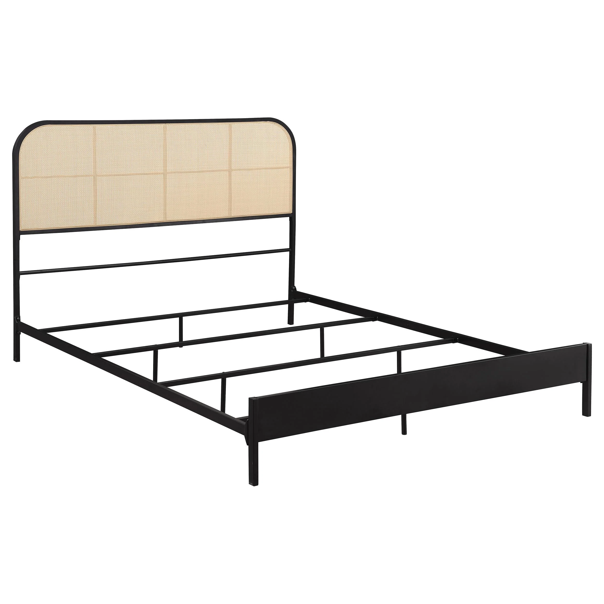 Coaster Furniture Amherst 360351Q Radio Weave Rattan Metal Queen Bed - Black - Image 1