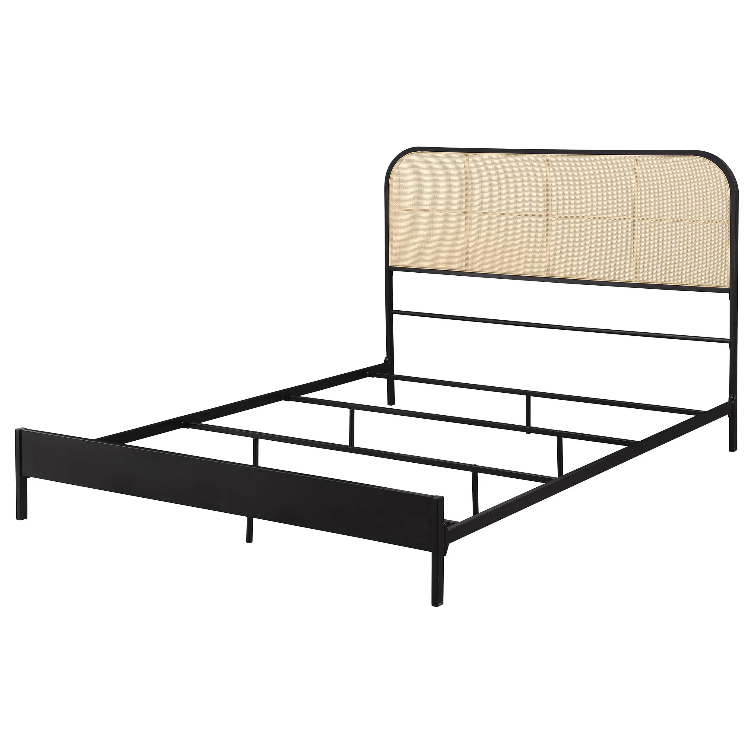 Coaster Furniture Amherst 360351Q Radio Weave Rattan Metal Queen Bed - Black - Image 3