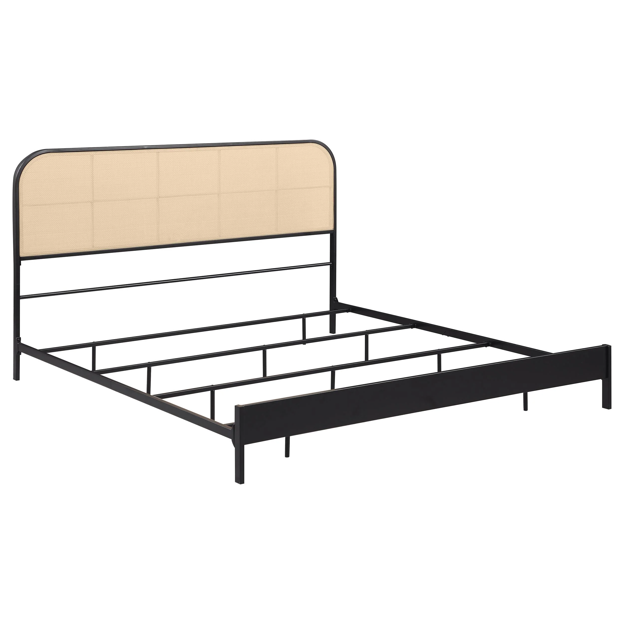 Coaster Furniture Amherst 360351KE Radio Weave Rattan Metal Eastern King Bed - Black - Image 1