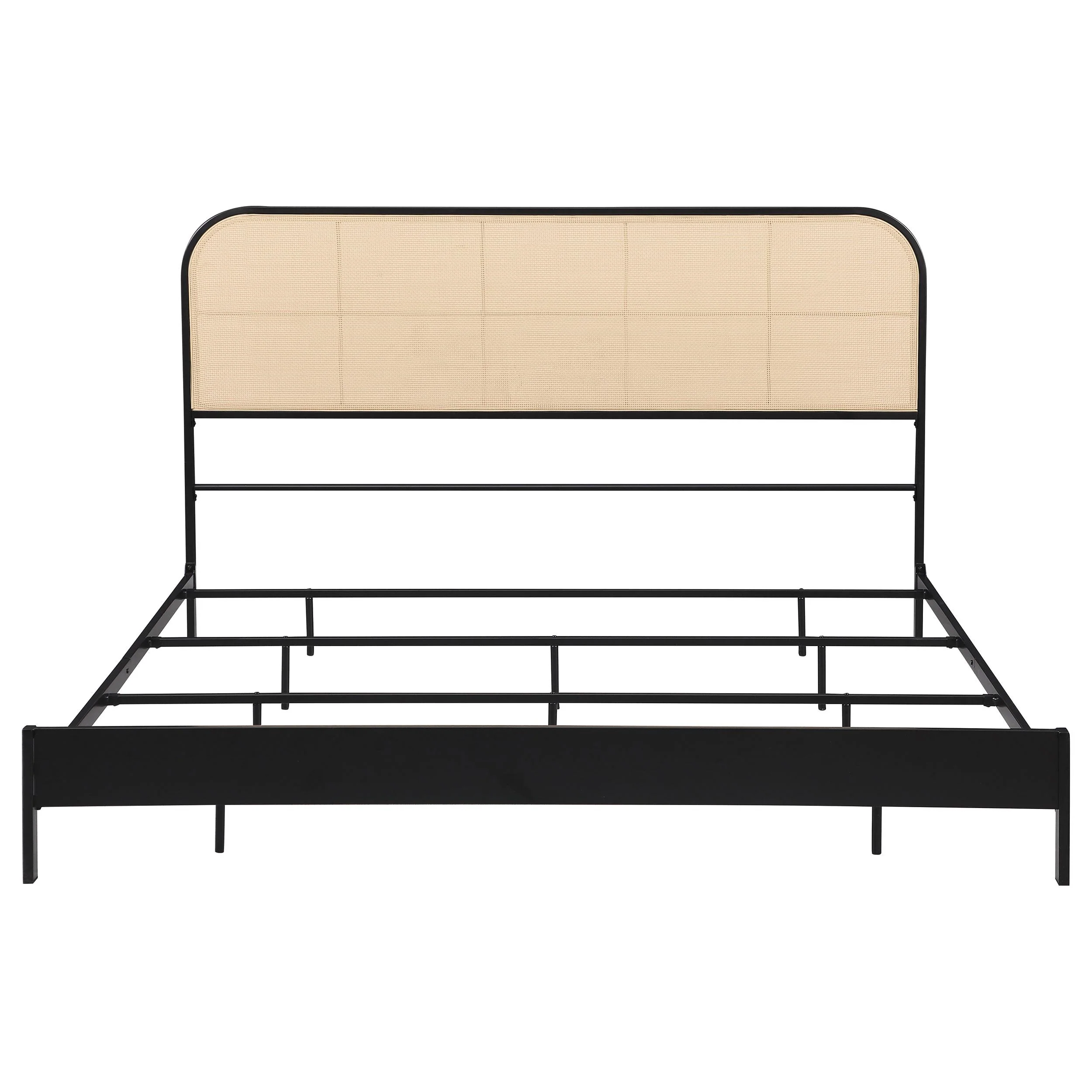 Coaster Furniture Amherst 360351KE Radio Weave Rattan Metal Eastern King Bed - Black - Image 2
