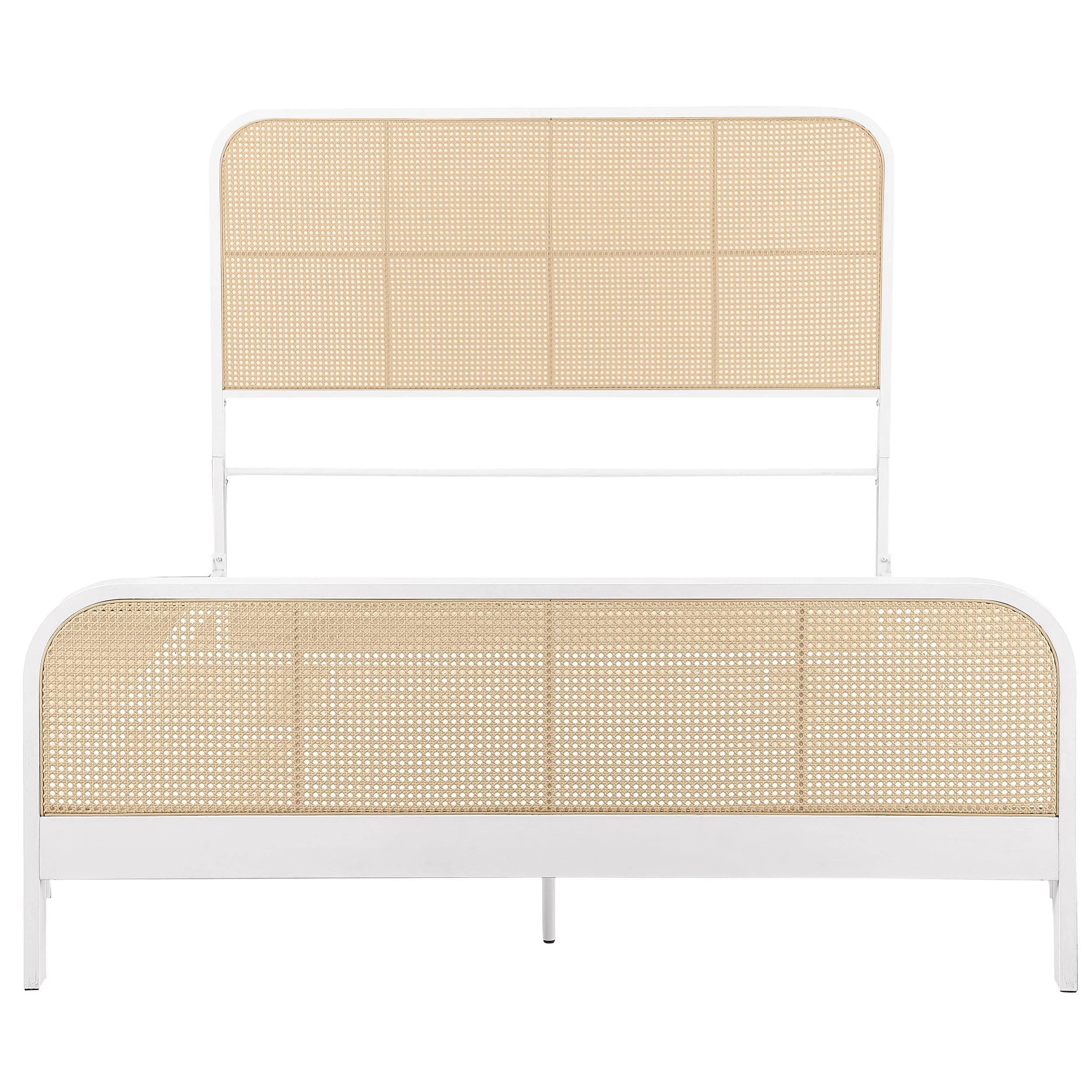 Coaster Furniture Lanewood 360251Q Open Cane Webbing Metal Queen Bed - White - Image 2