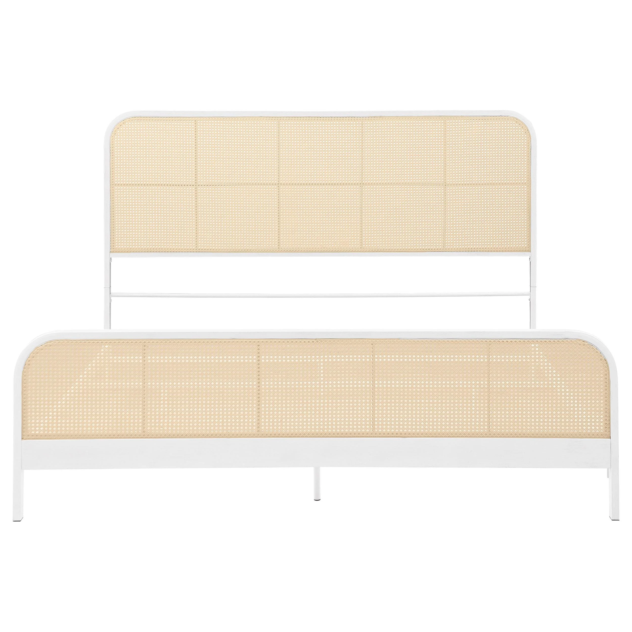 Coaster Furniture Lanewood 360251KE Open Cane Webbing Metal Eastern King Bed - White - Image 2