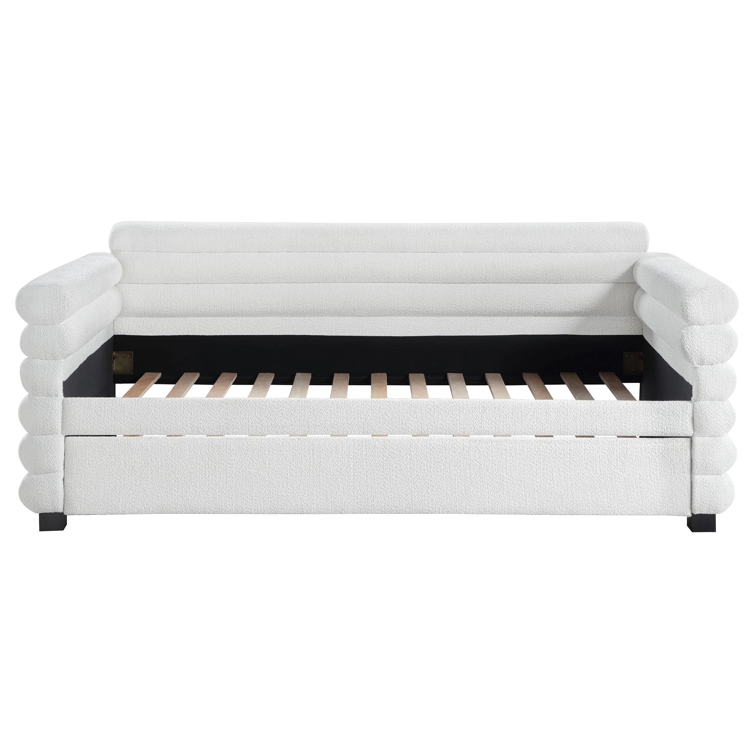 Coaster Furniture Patricia 300716 Boucle Upholstered Twin Day Bed with Trundle - White - Image 3