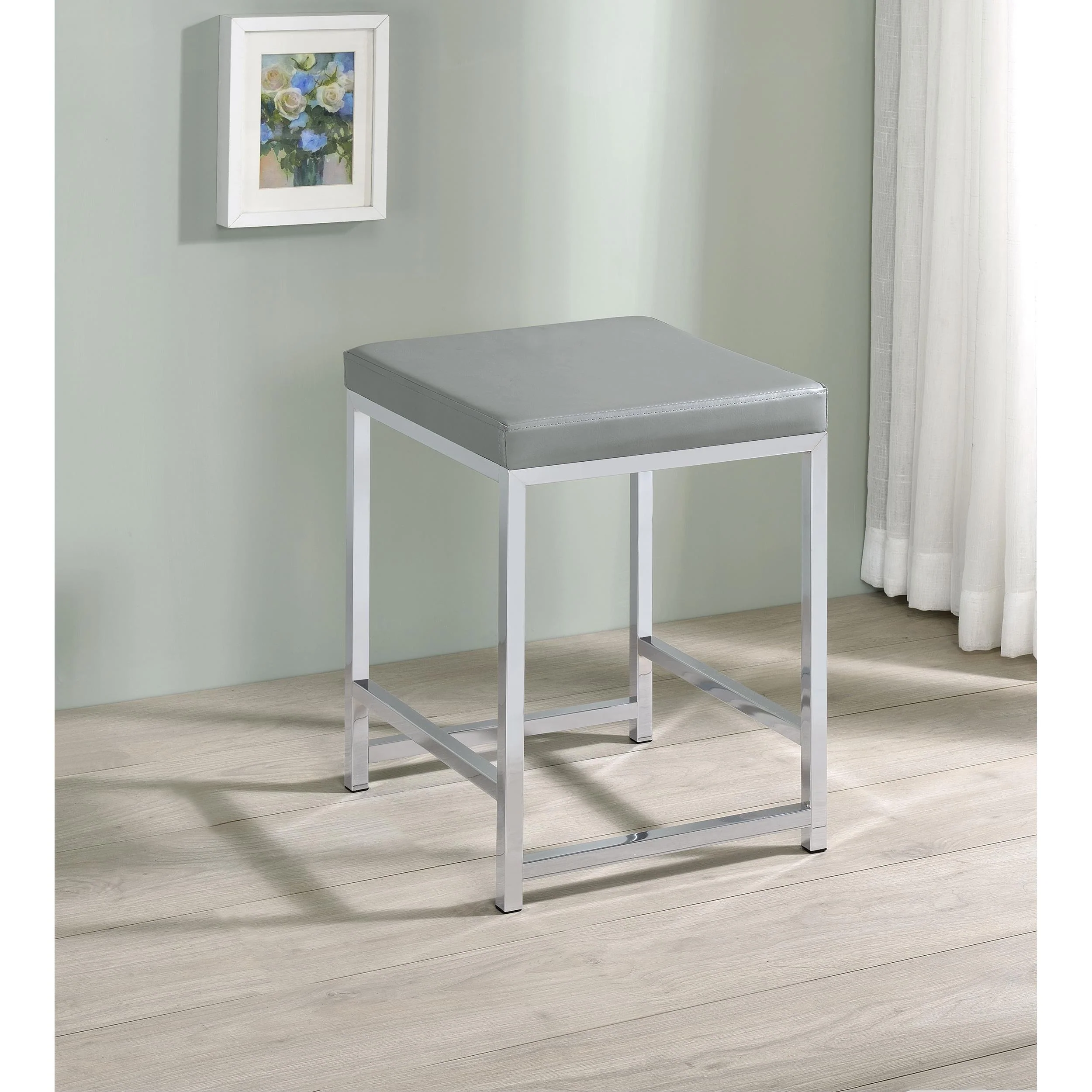Coaster Furniture Umbridge 935933 Upholstered Square Padded Cushion Vanity Stool - Image 3