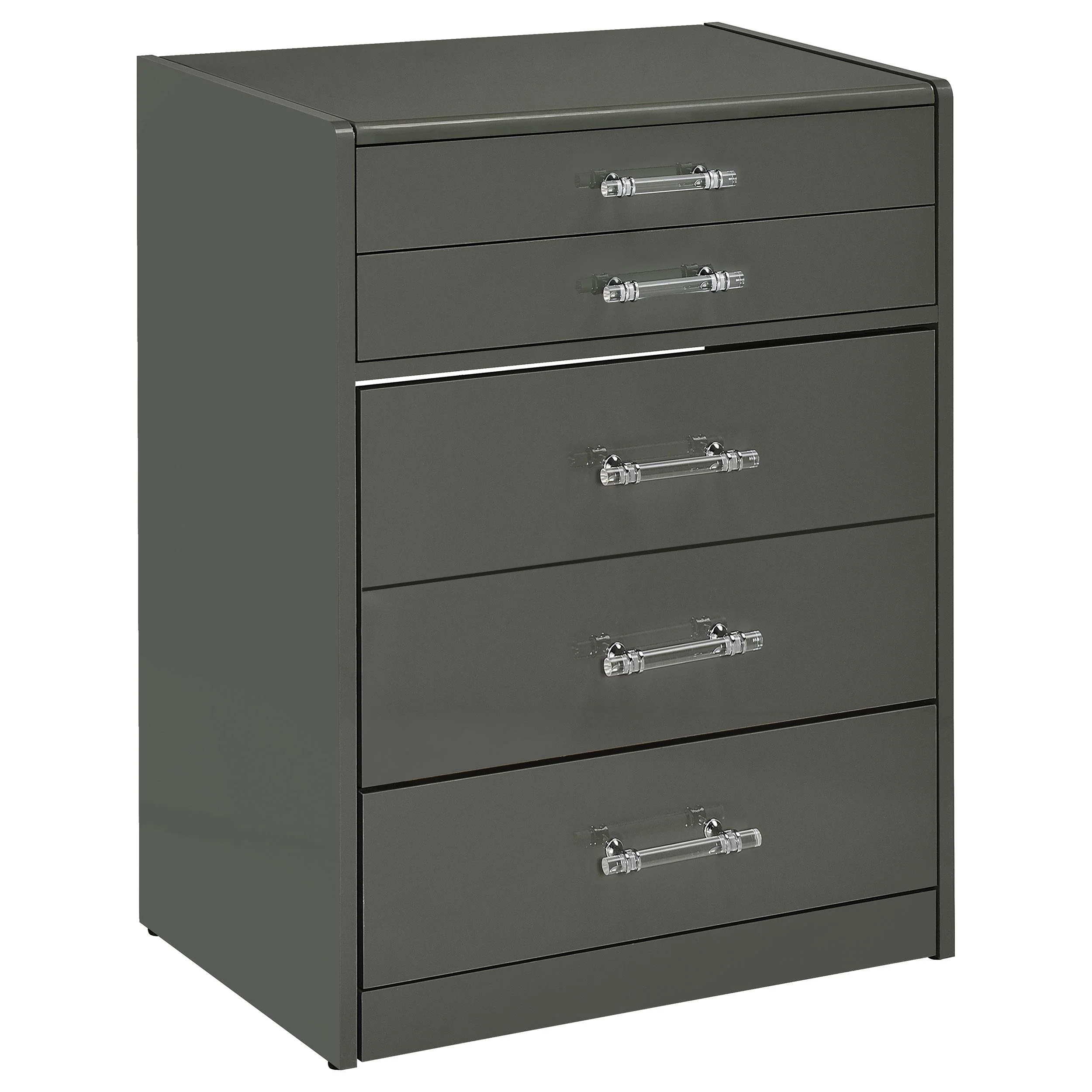 Coaster Furniture Danbury 930210 3-Drawer Makeup Vanity & Stool – Set Grey High Gloss