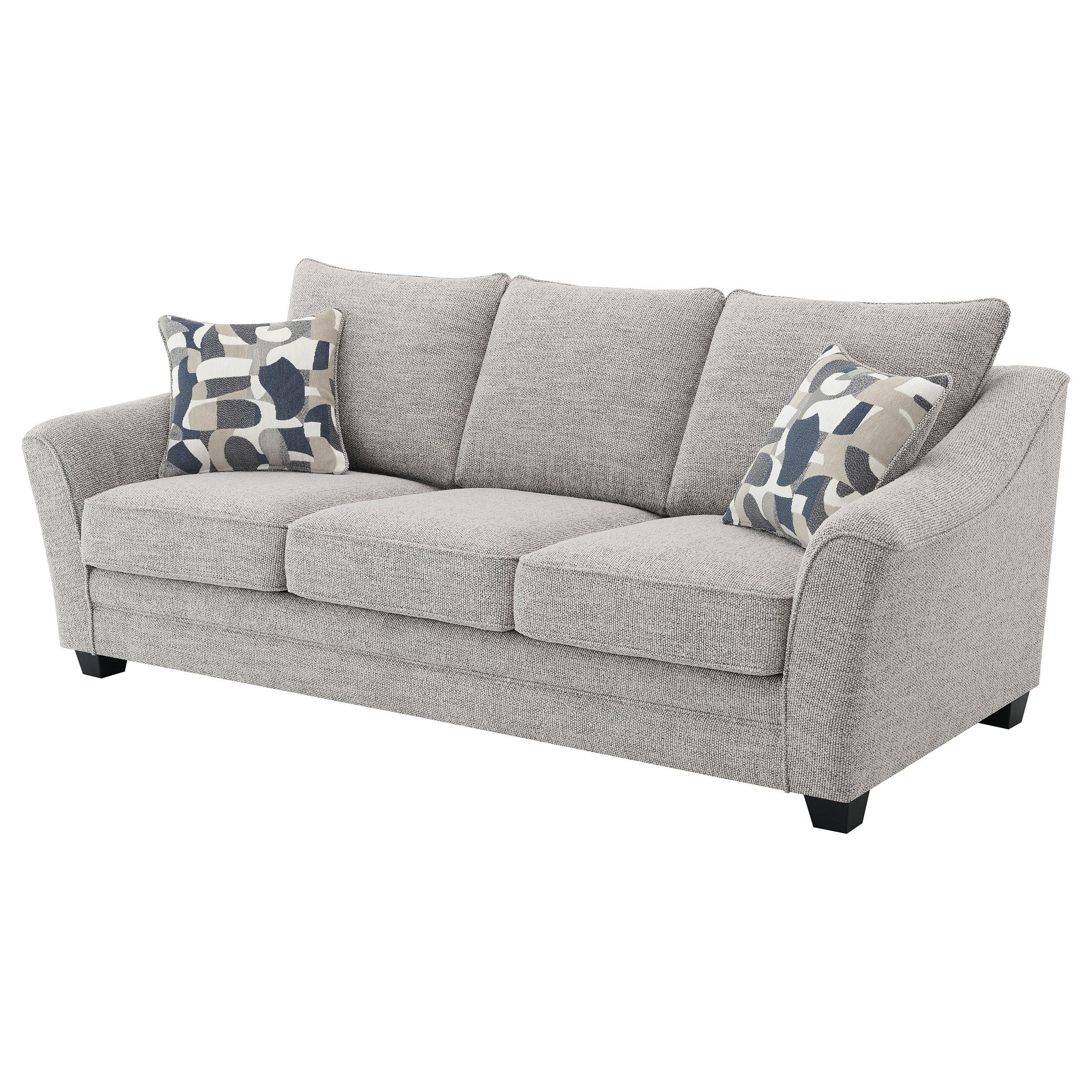 Coaster Furniture Tomkins 509671 Boucle Upholstered Sofa - Light Grey - Image 3