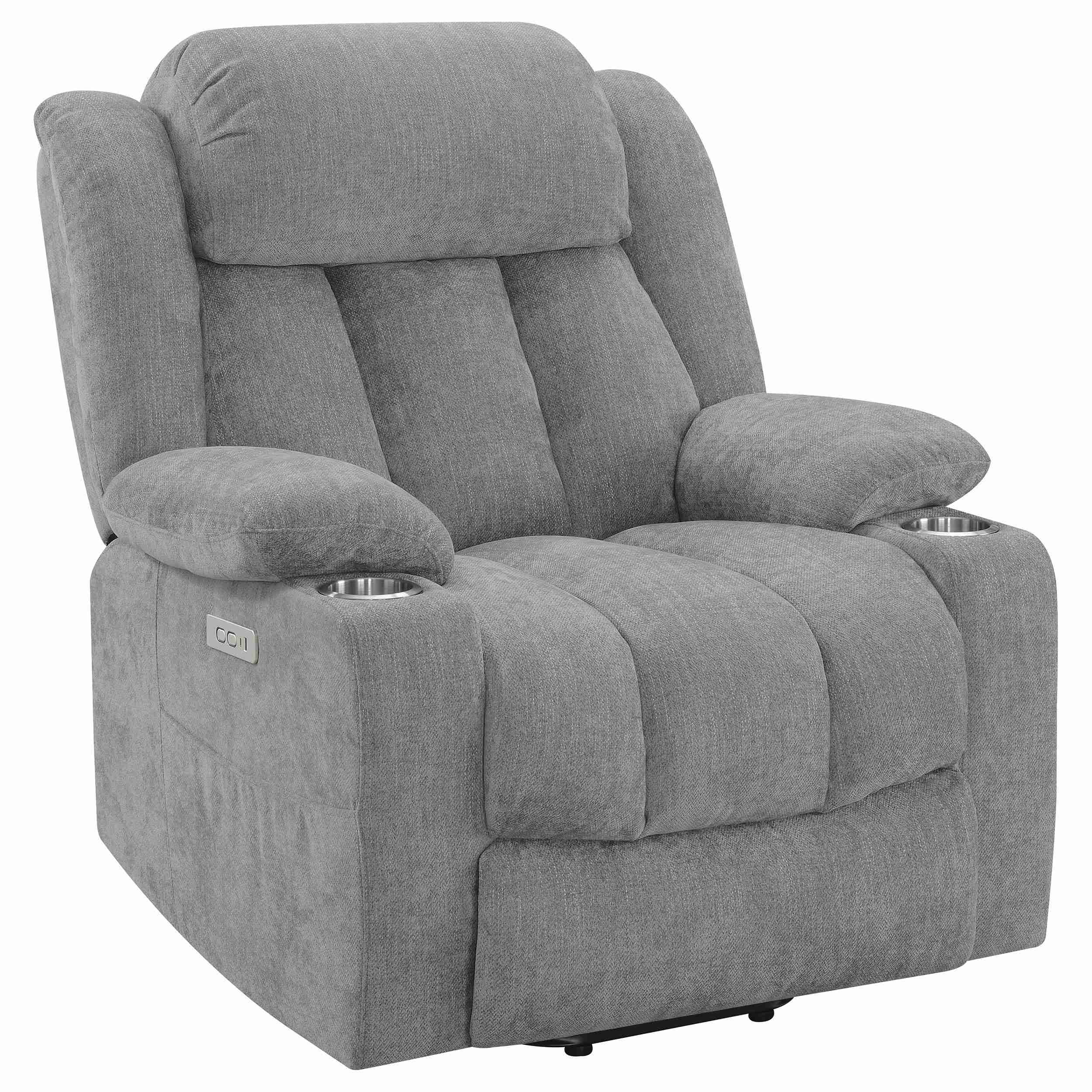 Coaster Furniture Houston 602284P Upholstered Power Lift Recliner – Grey