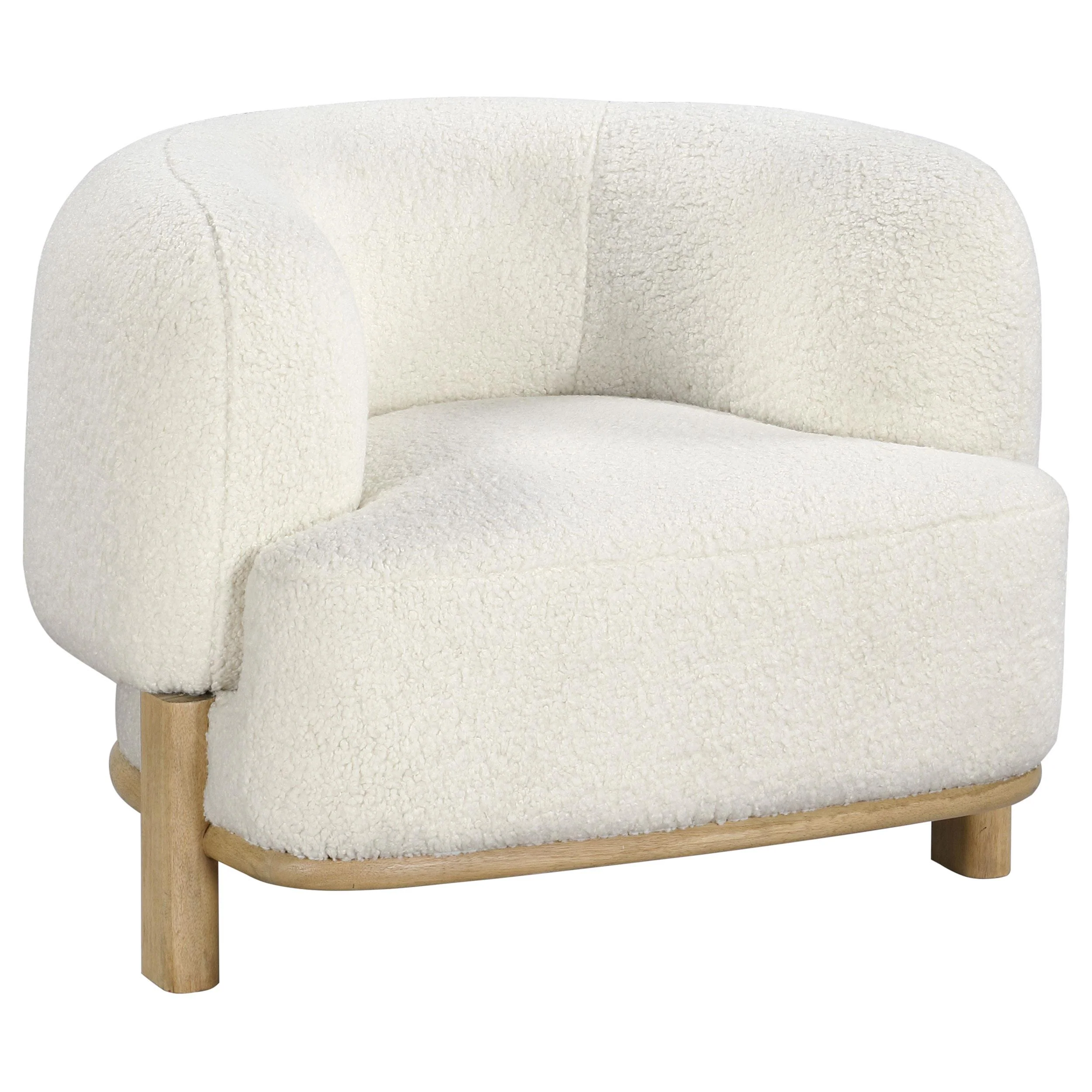 Coaster Furniture Lawler 903169 Upholstered Barrel Back Accent Chair – Ivory