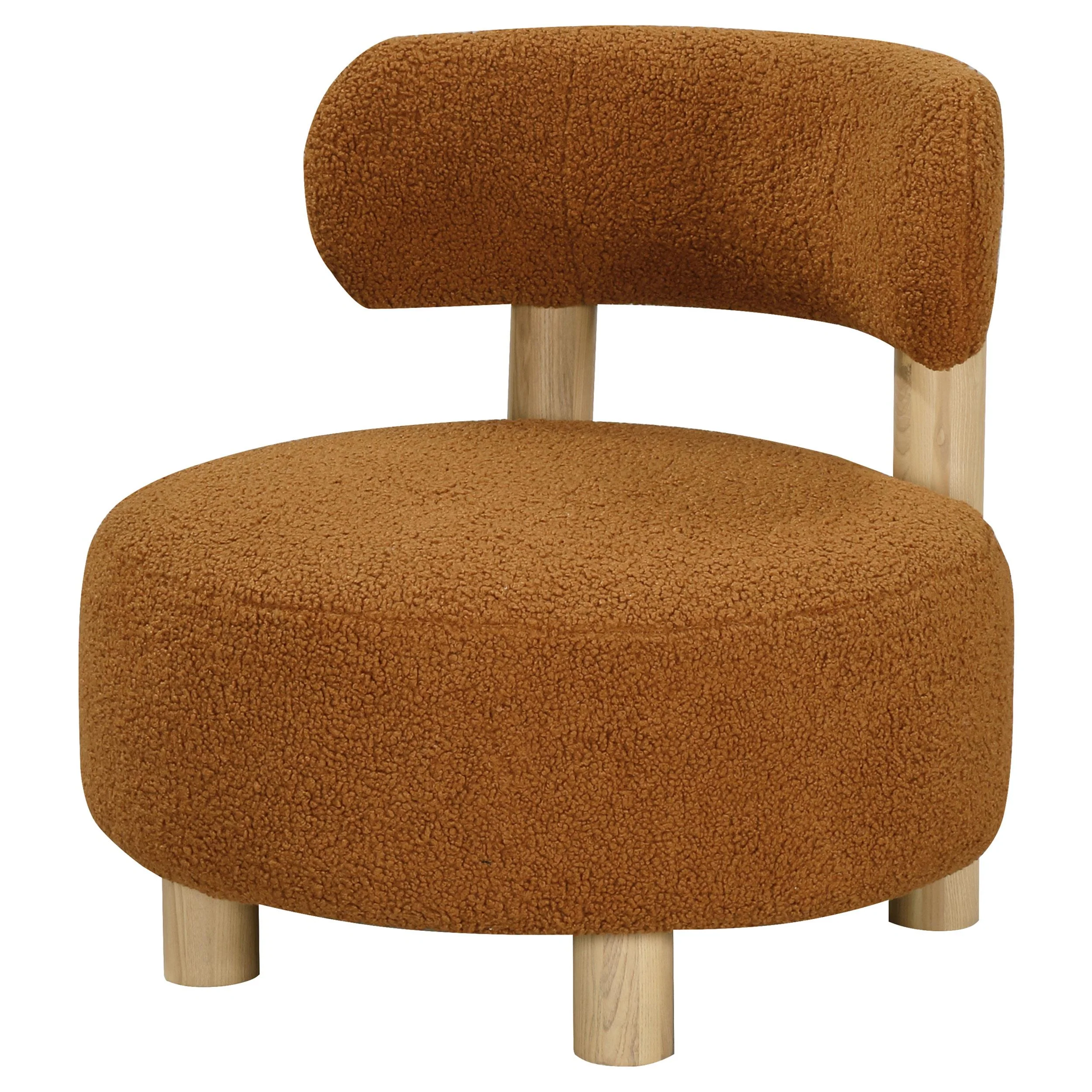 Coaster Furniture Zonie 903167 Boucle Upholstered Barrel Back Accent Chair - Orange - Image 3