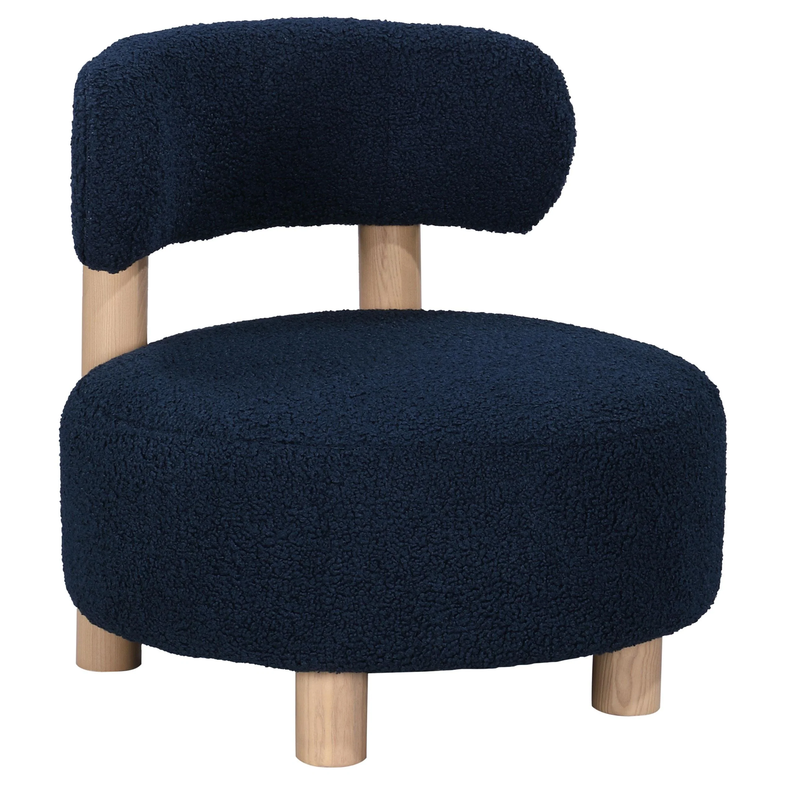 Coaster Furniture Zonie 903168 Boucle Upholstered Barrel Back Accent Chair – Blue