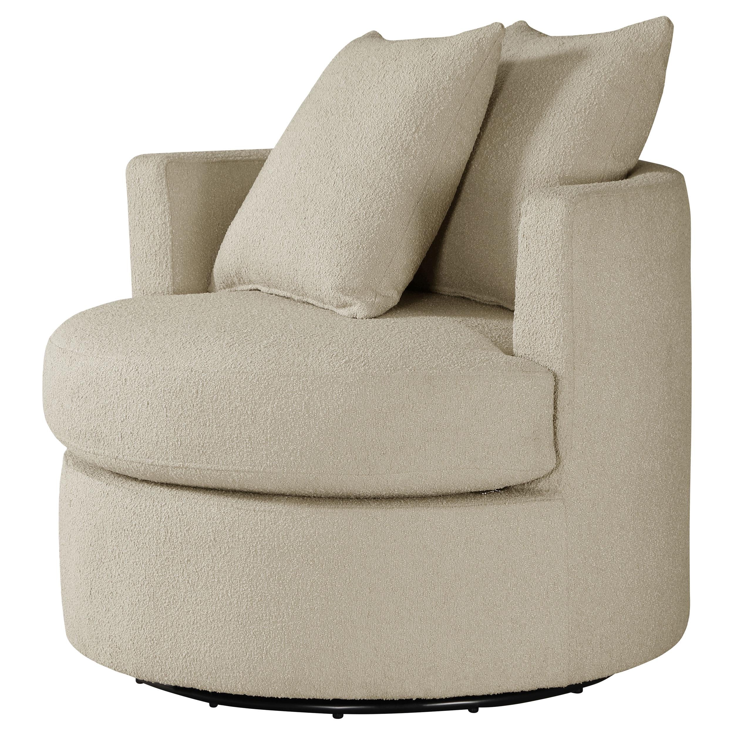 Coaster Furniture Debbie 902274 Upholstered Swivel Accent Chair - Camel - Image 3