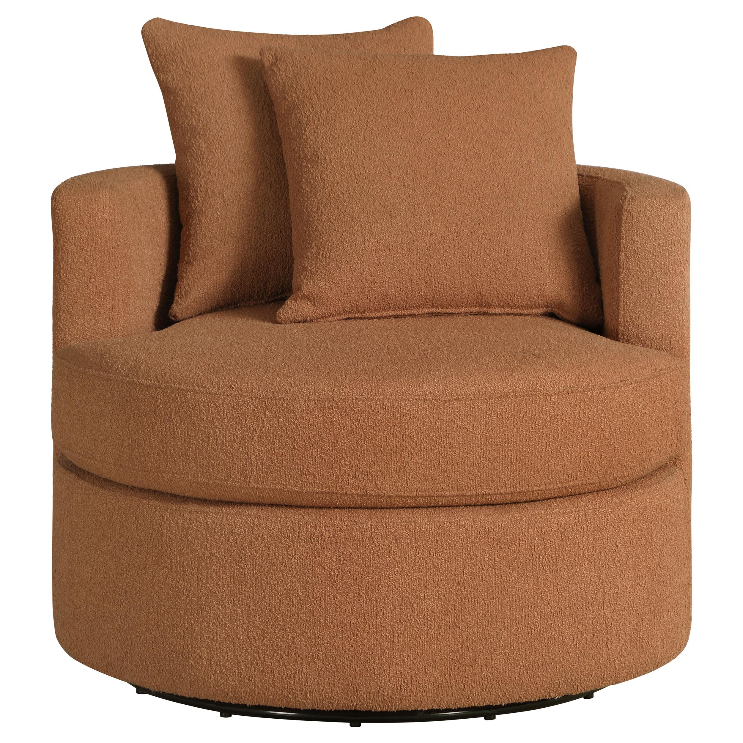 Coaster Furniture Debbie 902275 Upholstered Swivel Accent Chair - Burnt Orange - Image 2