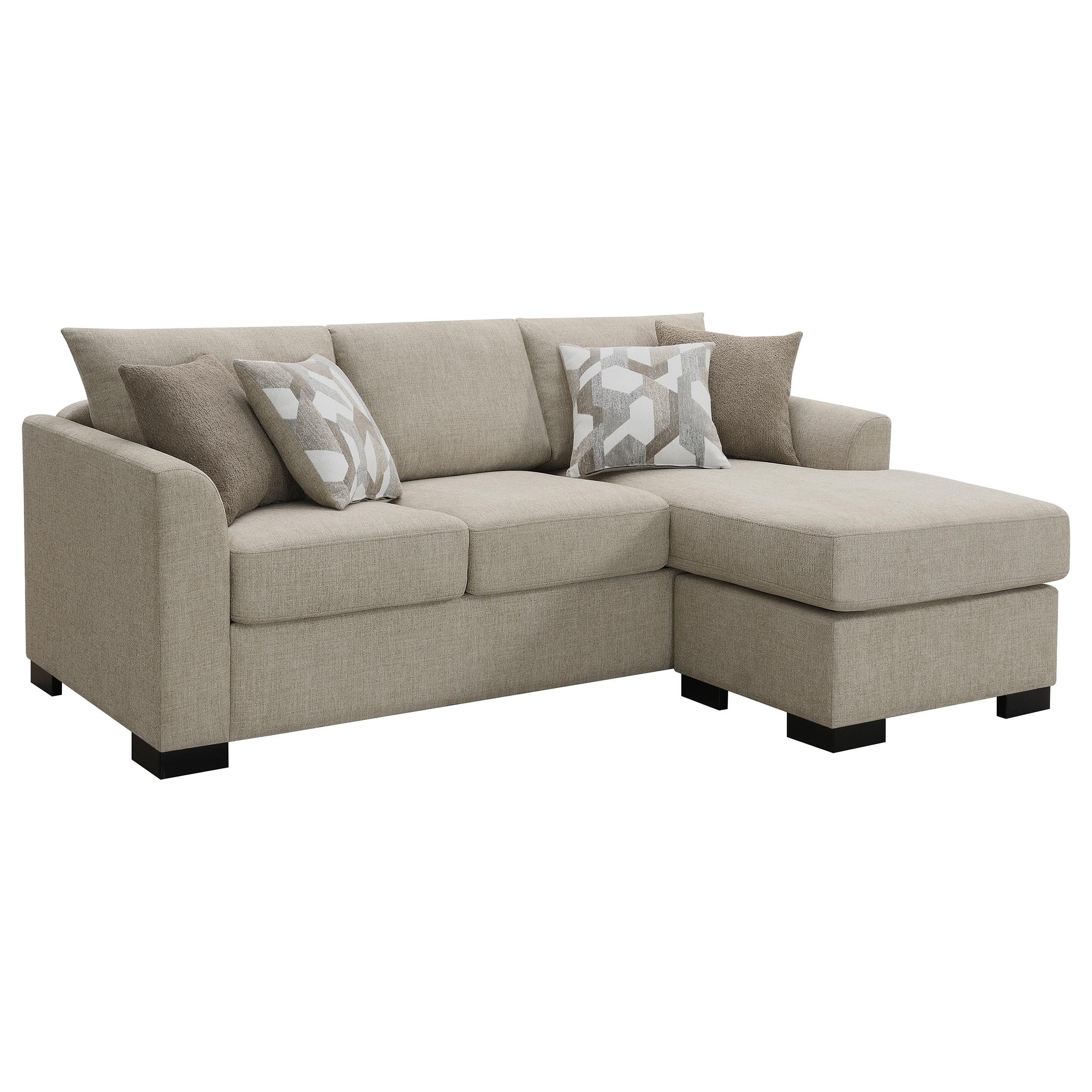 Coaster Furniture Storey 504778 Upholstered Sleeper Sectional Chaise Sofa - Camel - Image 1