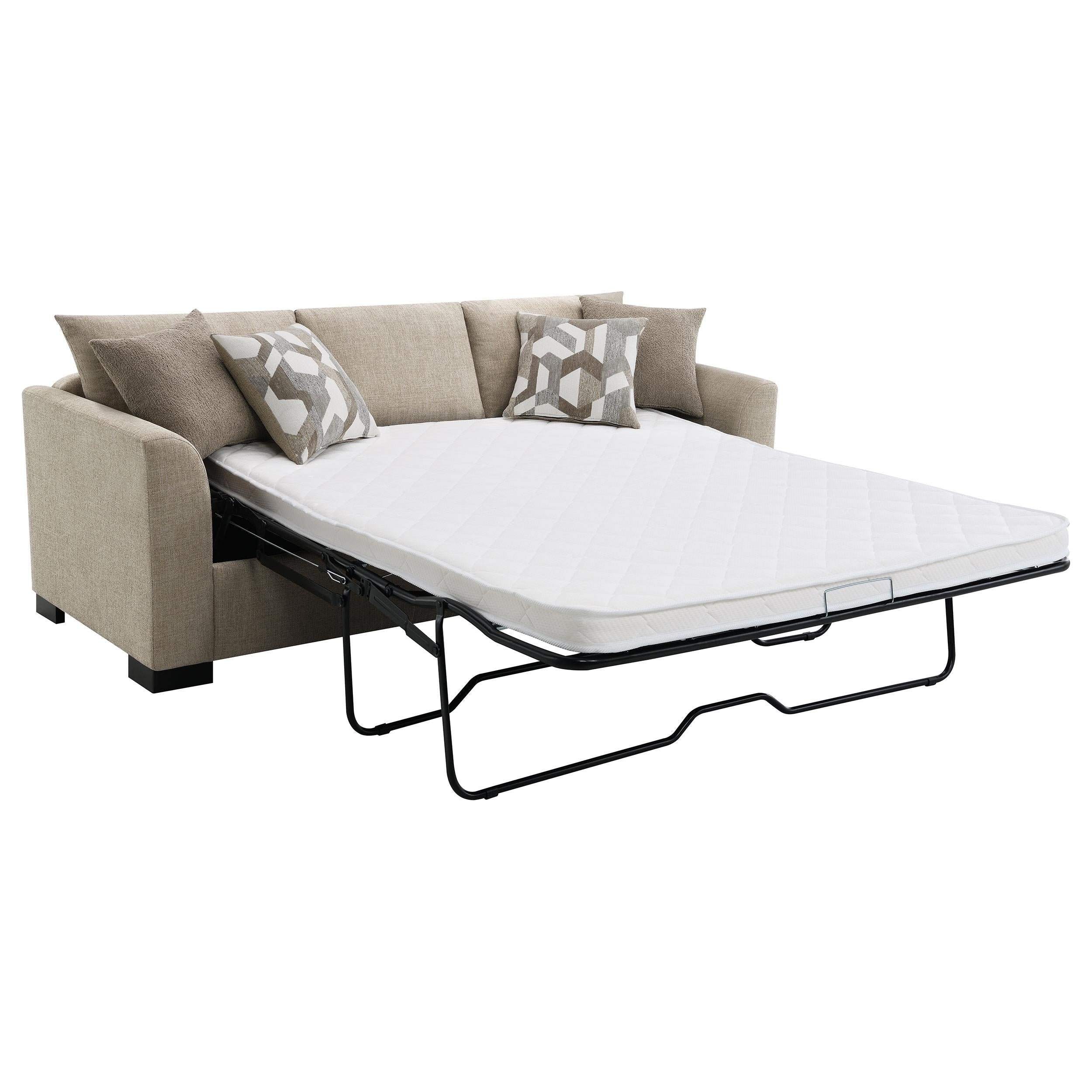Coaster Furniture Storey 504778 Upholstered Sleeper Sectional Chaise Sofa - Camel - Image 3