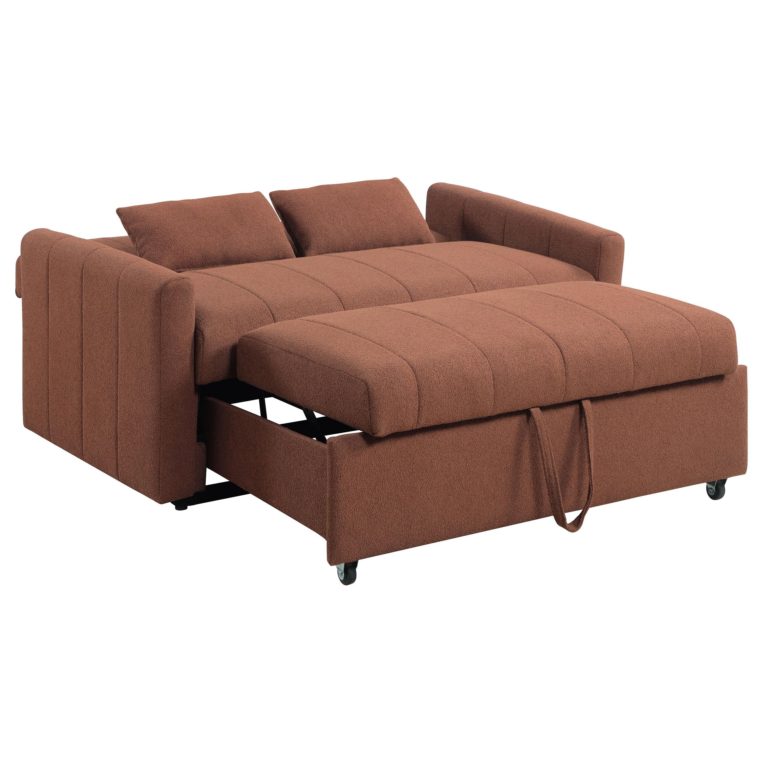 Coaster Furniture Portland 350145 Boucle Upholstered Sleeper Sofa Bed - Copper - Image 3