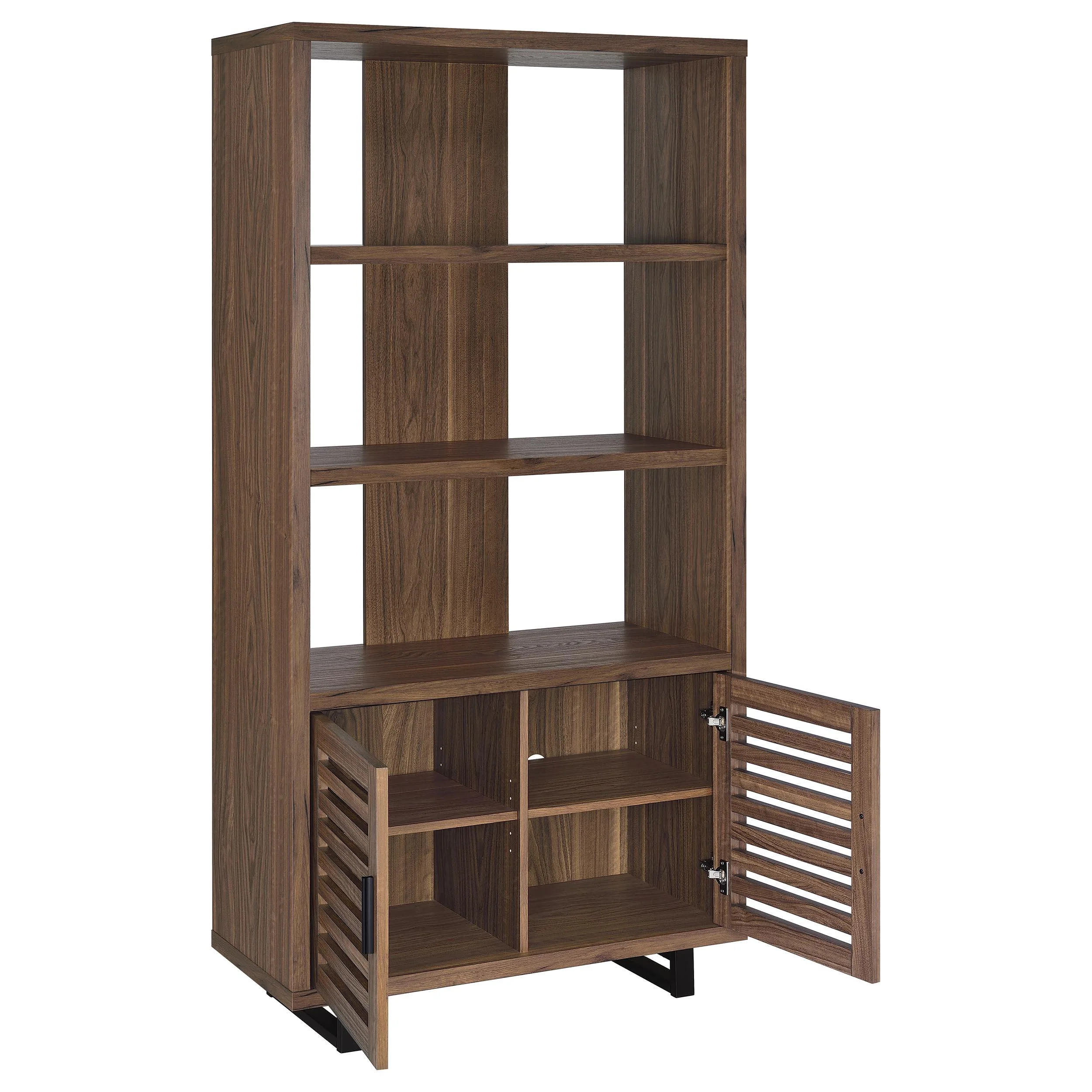 Coaster Furniture Maddox 801863 71-inch 3-shelf Cabinet Bookcase - Walnut - Image 2