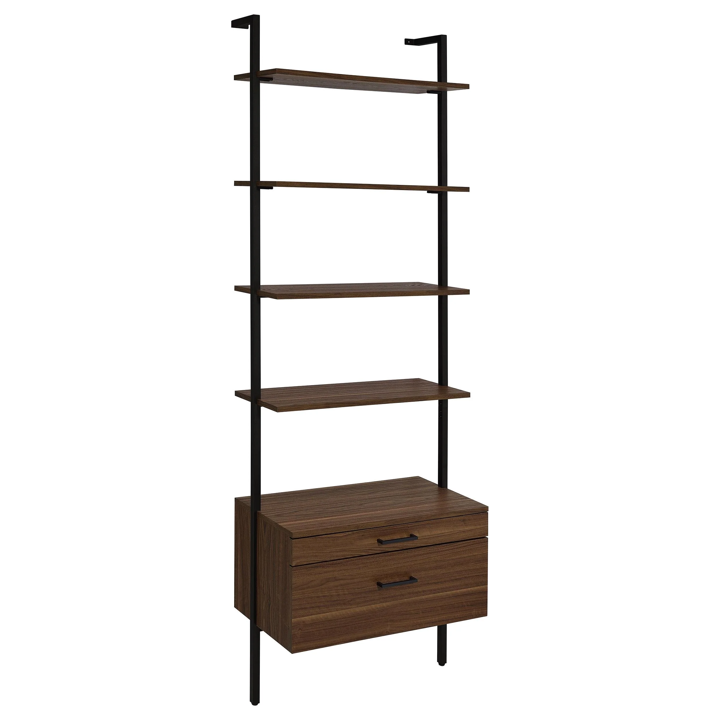 Coaster Furniture Owens 980074 96-inch 4-shelf Storage Wall Bookshelf – Walnut