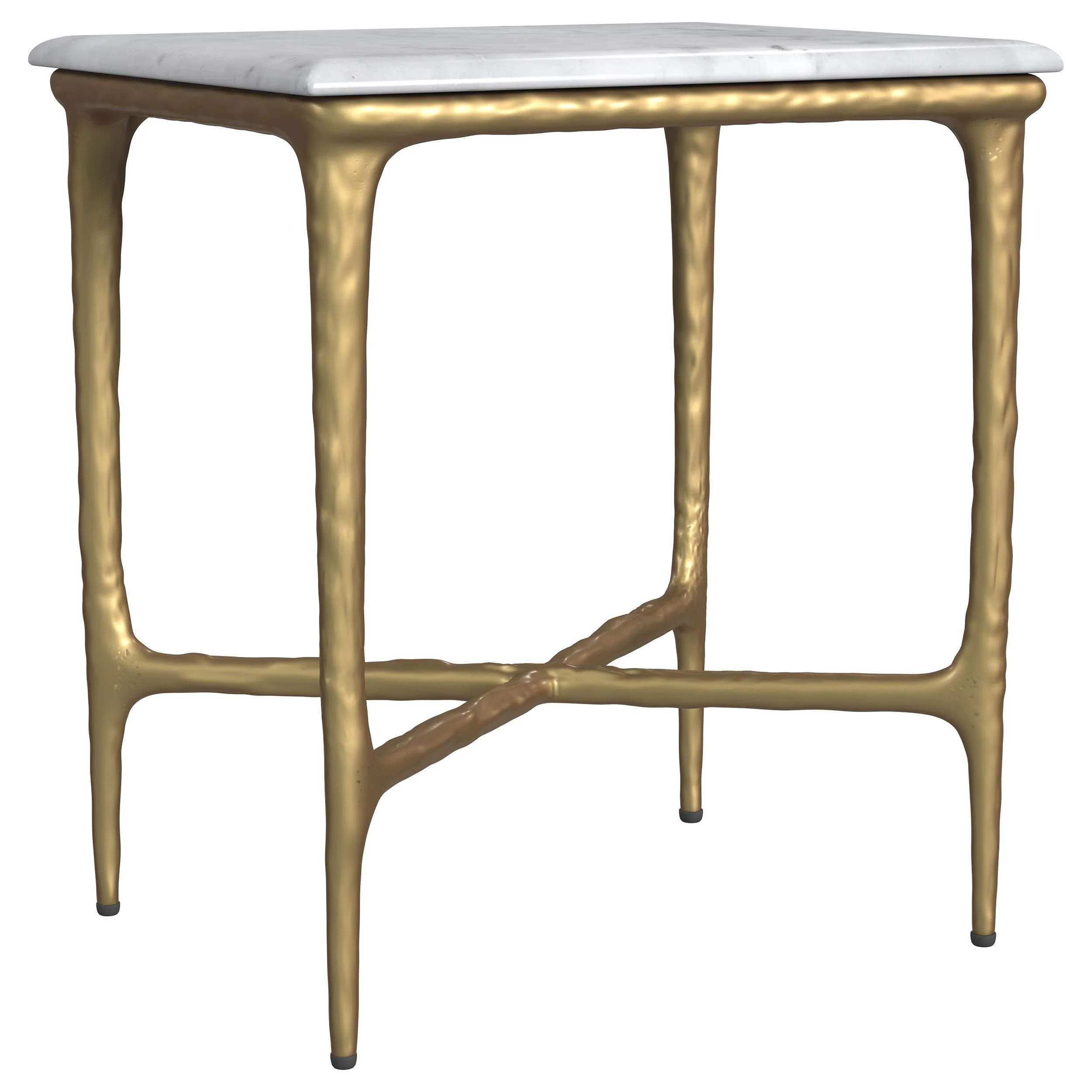 Coaster Furniture Baldwin 930091 Rectangular Marble Top Side Table – White and Gold