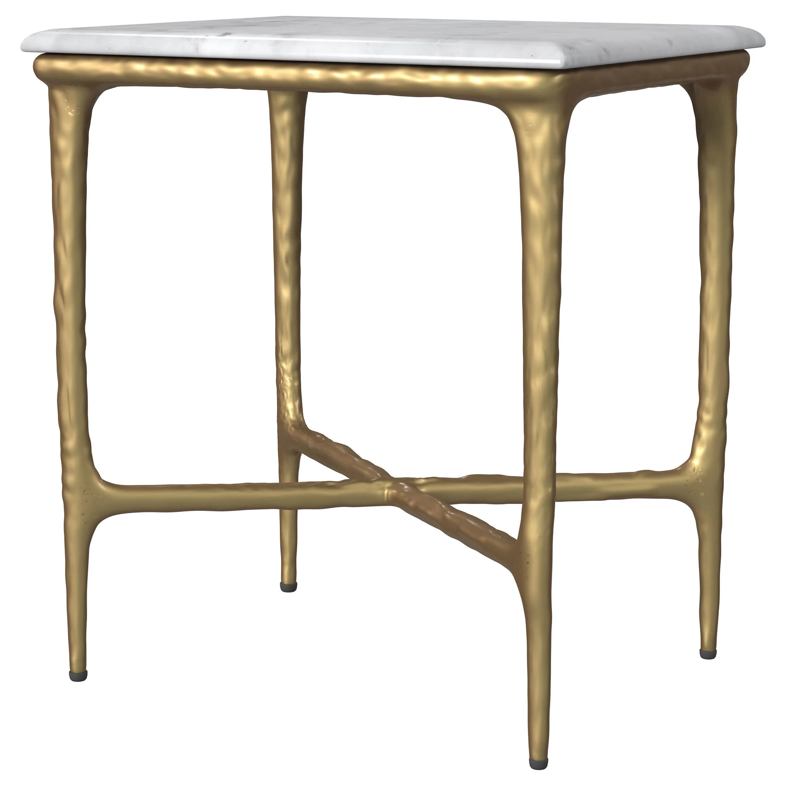 Coaster Furniture Baldwin 930091 Rectangular Marble Top Side Table - White and Gold - Image 3
