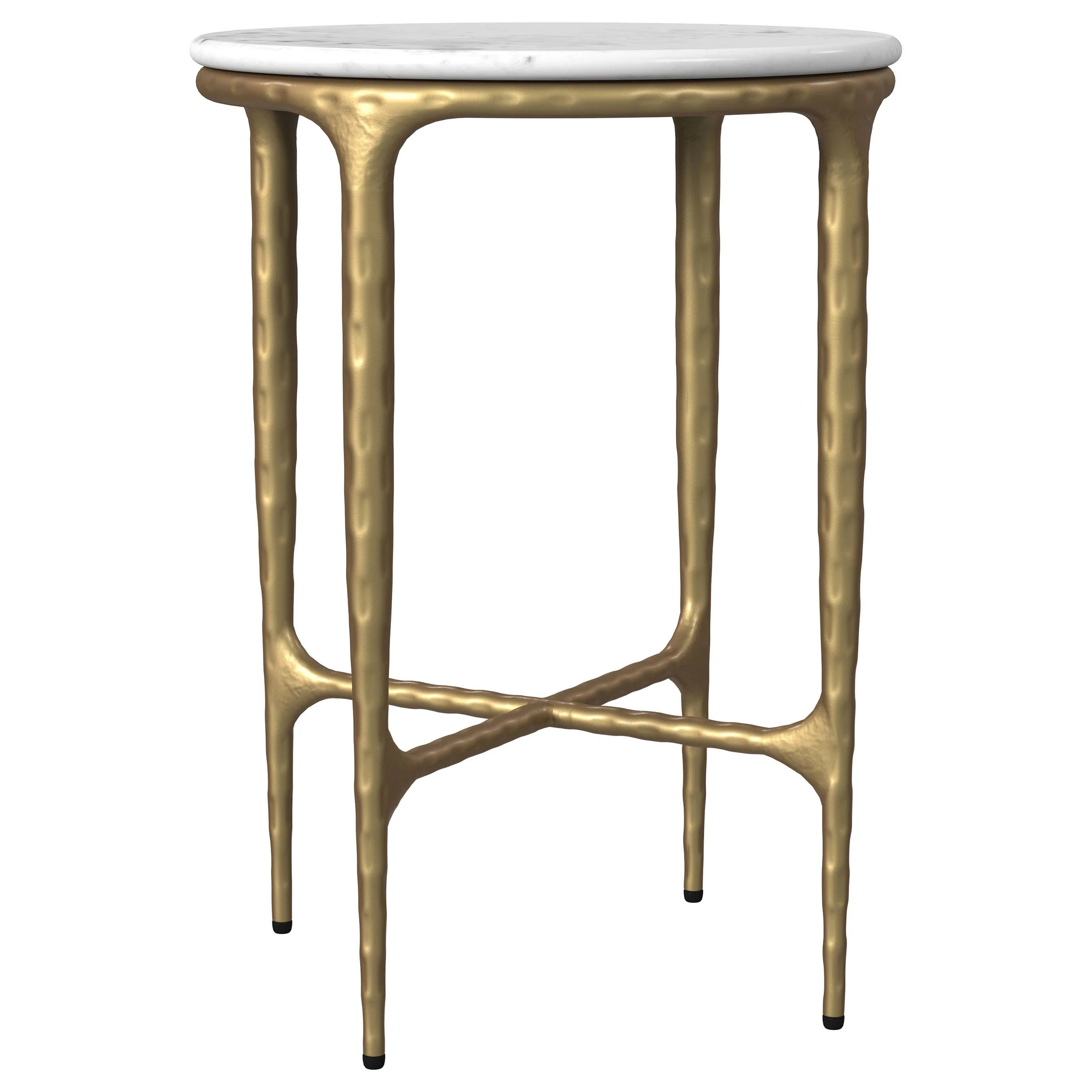 Coaster Furniture Baldwin 930081 Round Marble Top Side Table – White and Gold