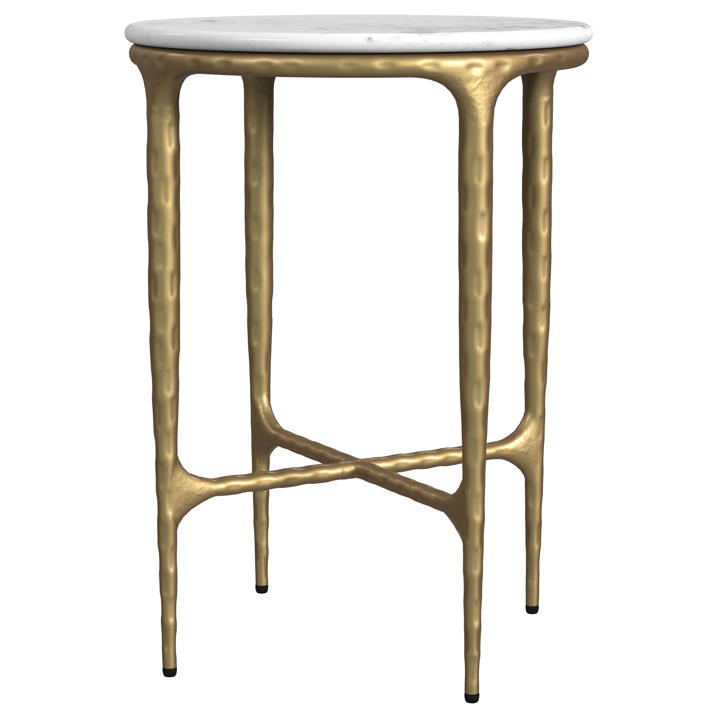 Coaster Furniture Baldwin 930081 Round Marble Top Side Table - White and Gold - Image 3