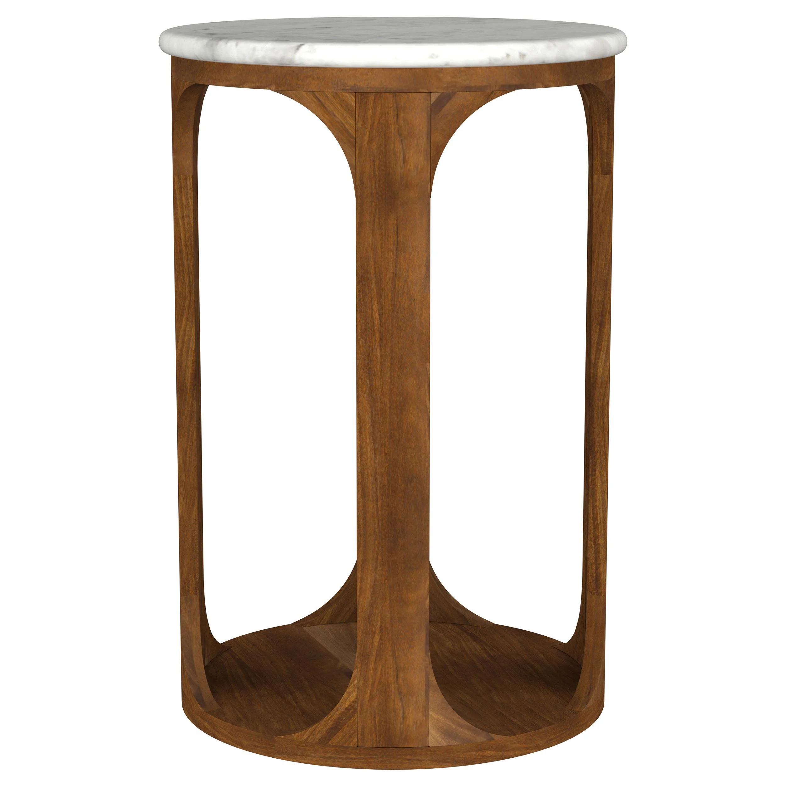 Coaster Furniture Berkeley 930080 Round Marble Top Side Table - White and Brown - Image 2