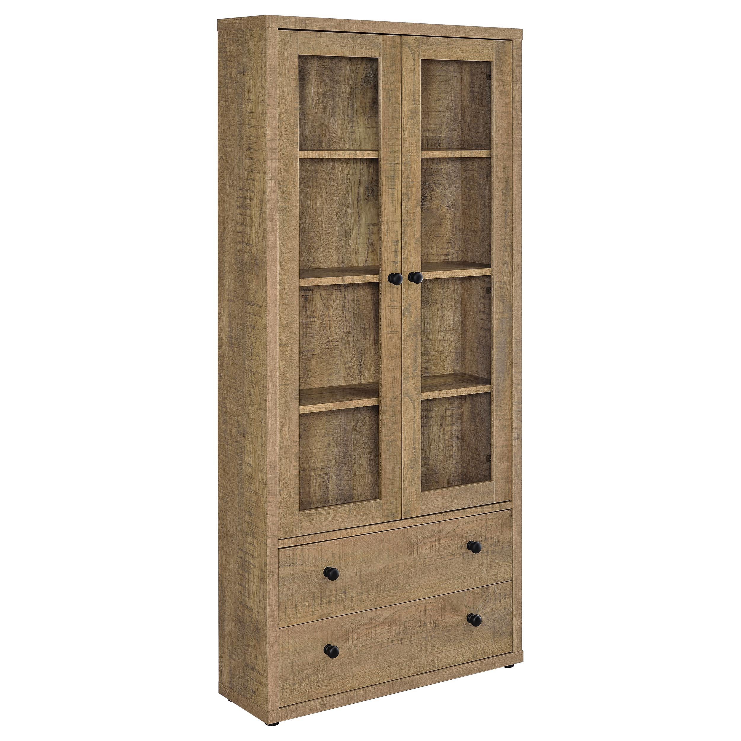 Coaster Furniture Hawthorne 953479 4-shelf Glass Door Tall Cabinet with Drawers – Mango
