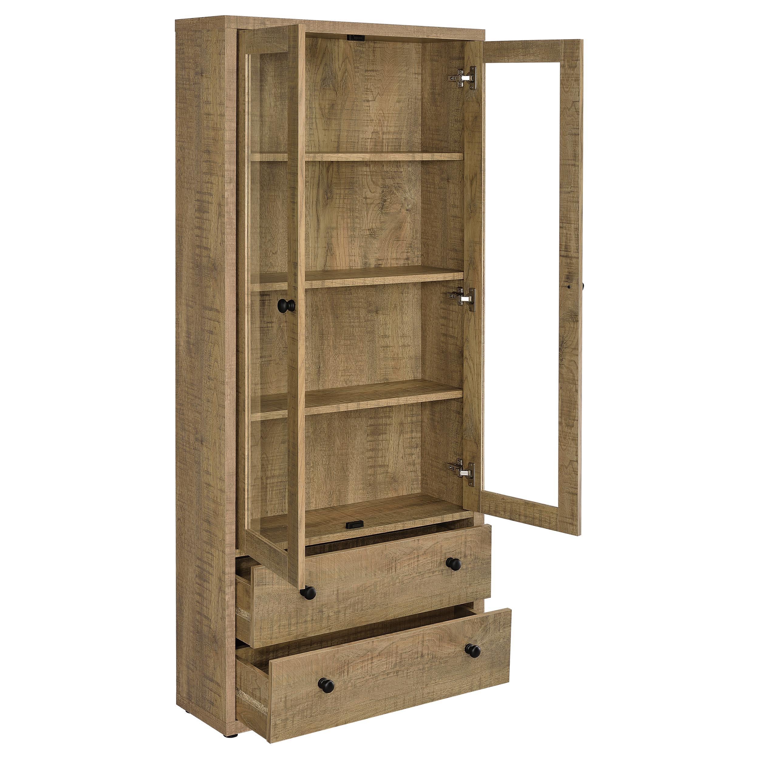 Coaster Furniture Hawthorne 953479 4-shelf Glass Door Tall Cabinet with Drawers - Mango - Image 2