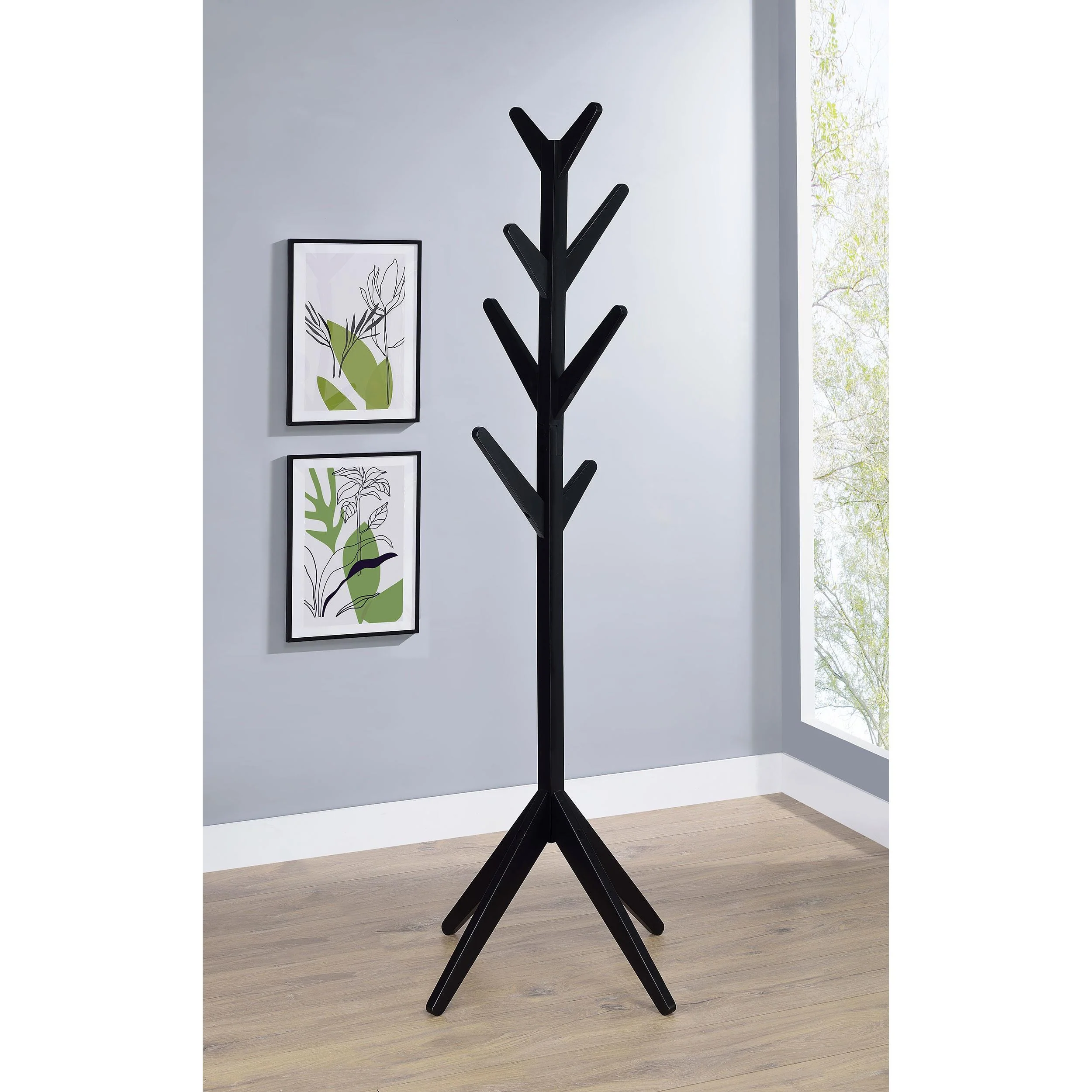Coaster Furniture Margaret 983272 Solid Wood Coat Rack Clothing Hanger - Black - Image 2