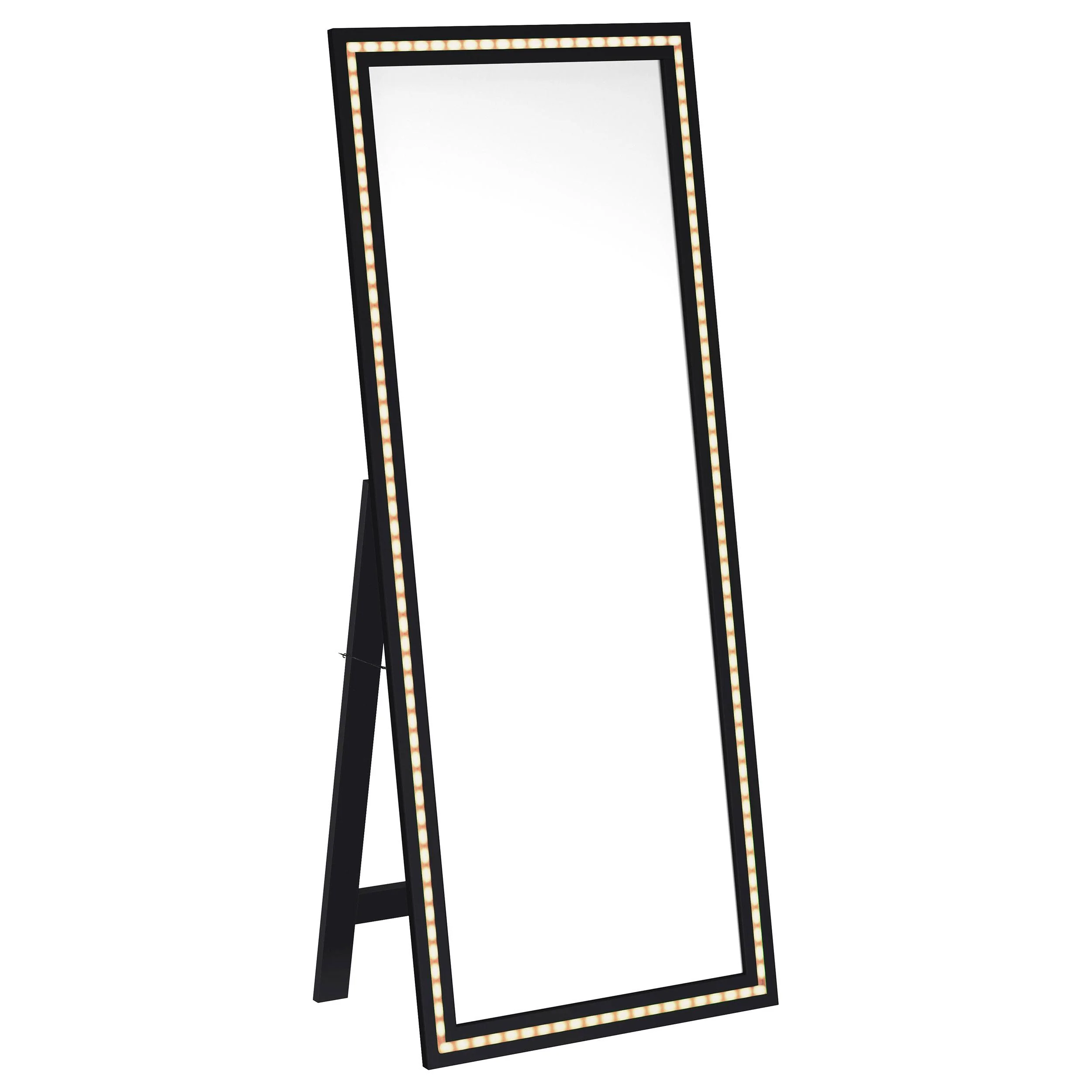 Coaster Furniture Windrose 960962 28 x 67 Inch Tempered LED Standing Mirror - Black - Image 3