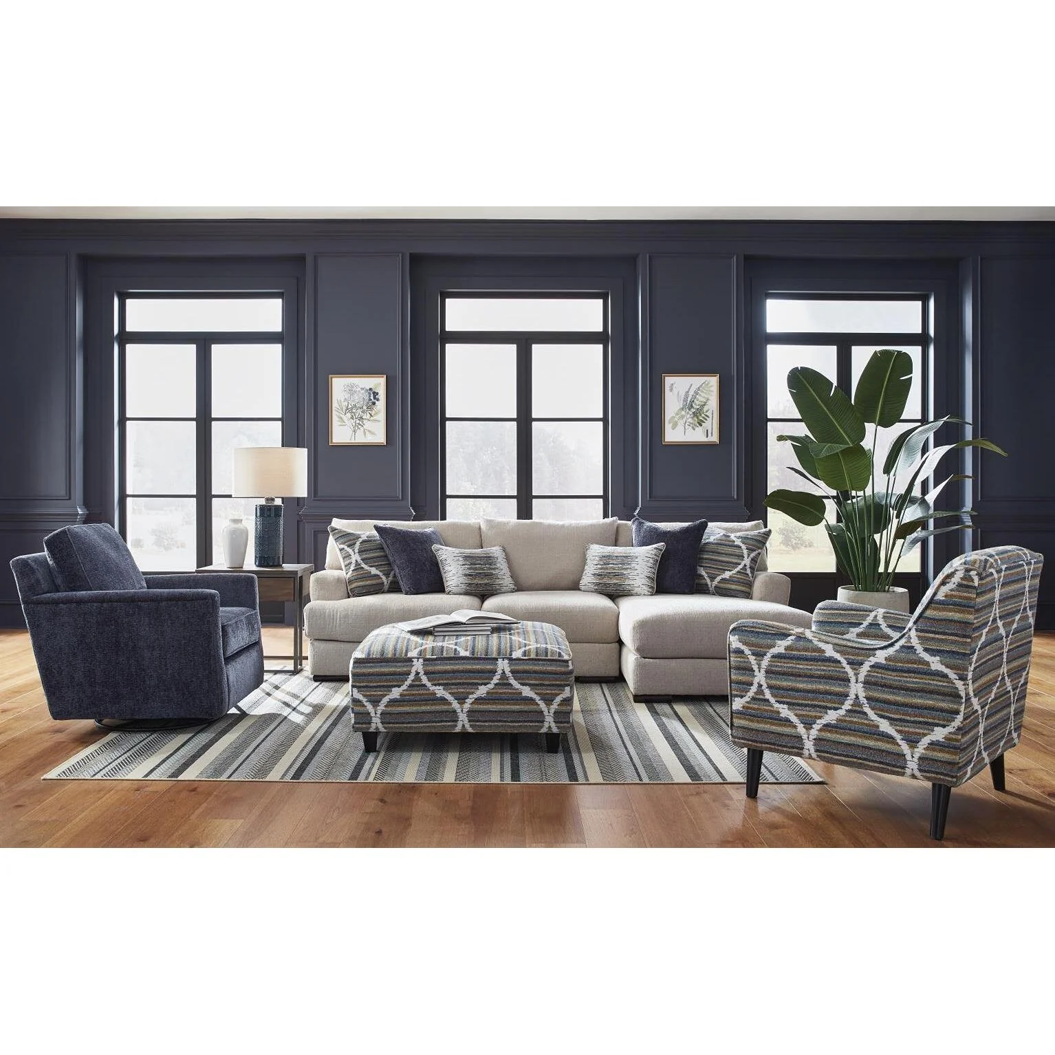 Fusion Furniture Nathan 51 2 pc Sectional - Porcelain - Image 2