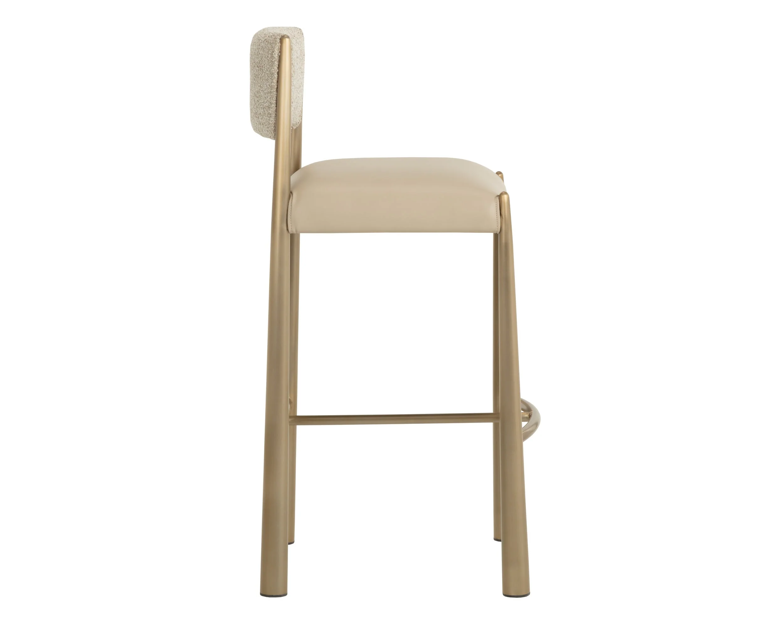 Bayard Barstool - Antique Brass - Napa Beige / Santa Cruz Oatmeal - Image 3