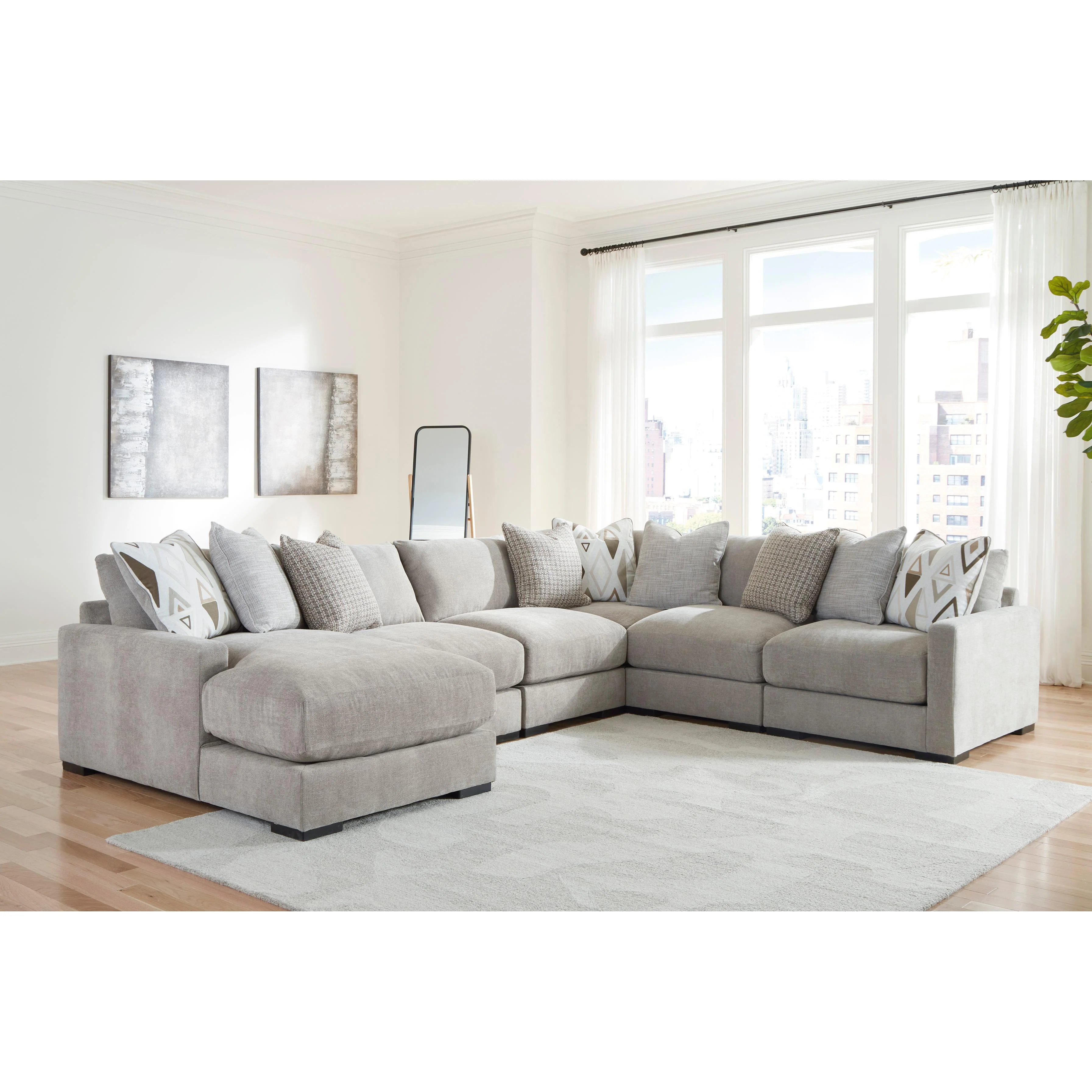 Benchcraft Aslan Court 20305S8 6 pc Sectional with Chaise - Image 2