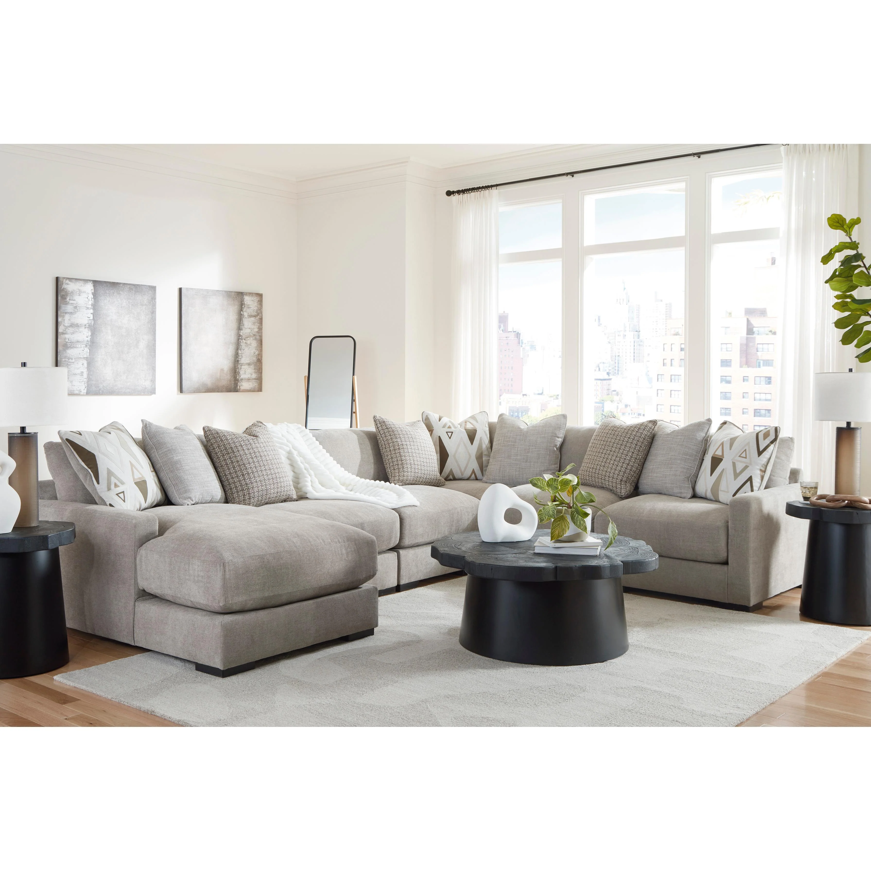 Benchcraft Aslan Court 20305S8 6 pc Sectional with Chaise - Image 3