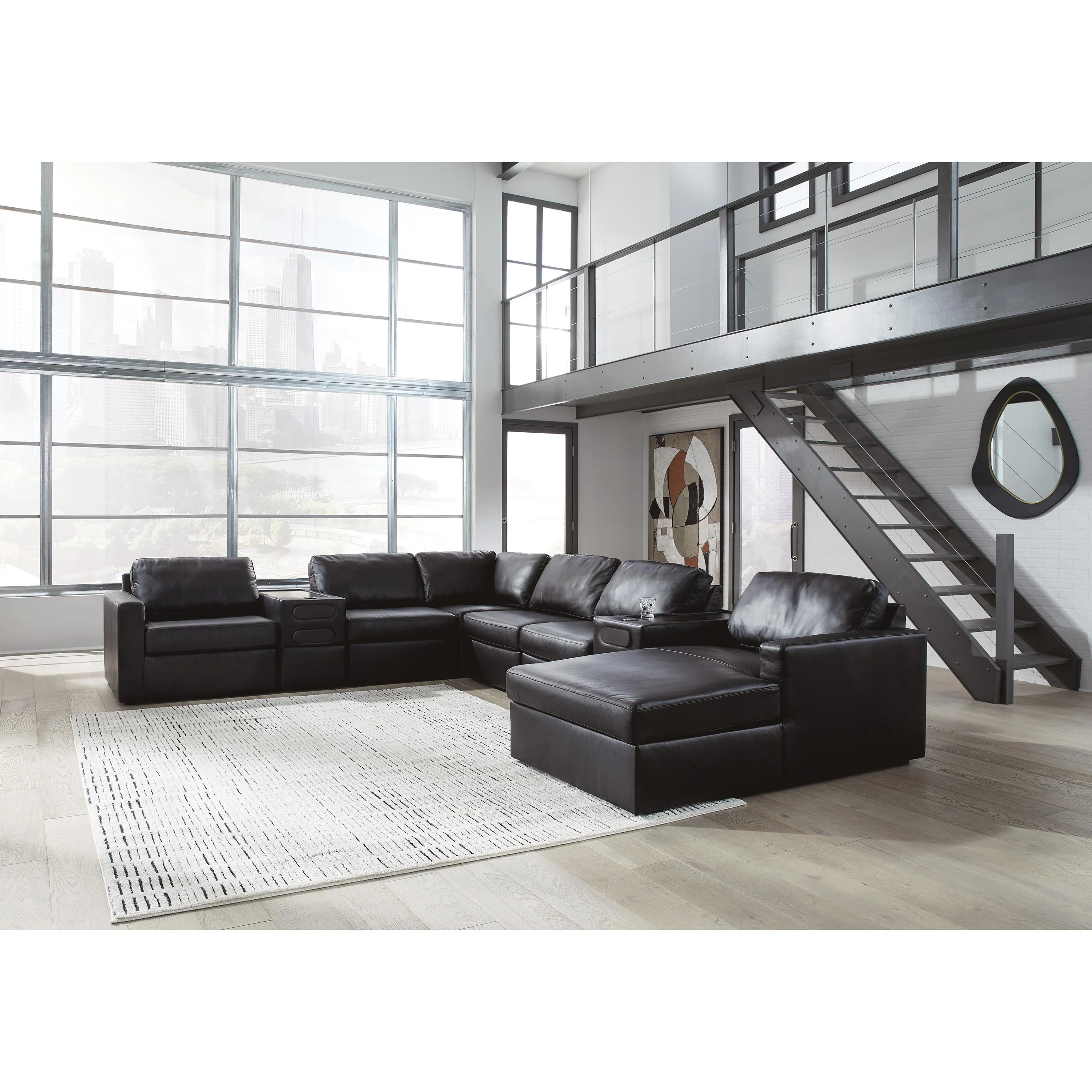 Signature Design by Ashley ModMax II 74305S48 8 pc Sectional with Chaise and Audio Consoles - Image 2